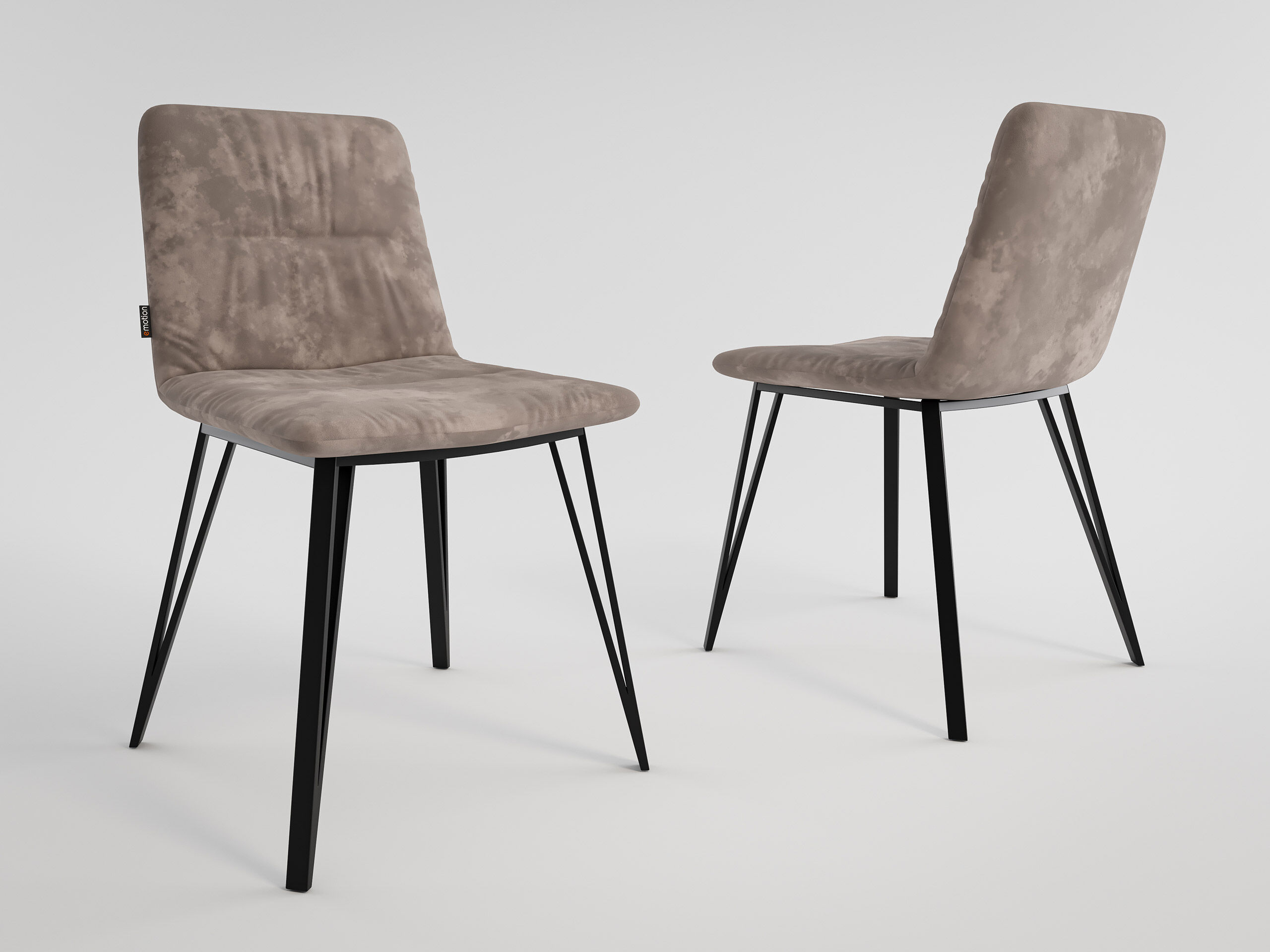 2er Set Esszimmerstuhl Design Küchenstuhl Anna Kunstleder hellgrau Metallbeine