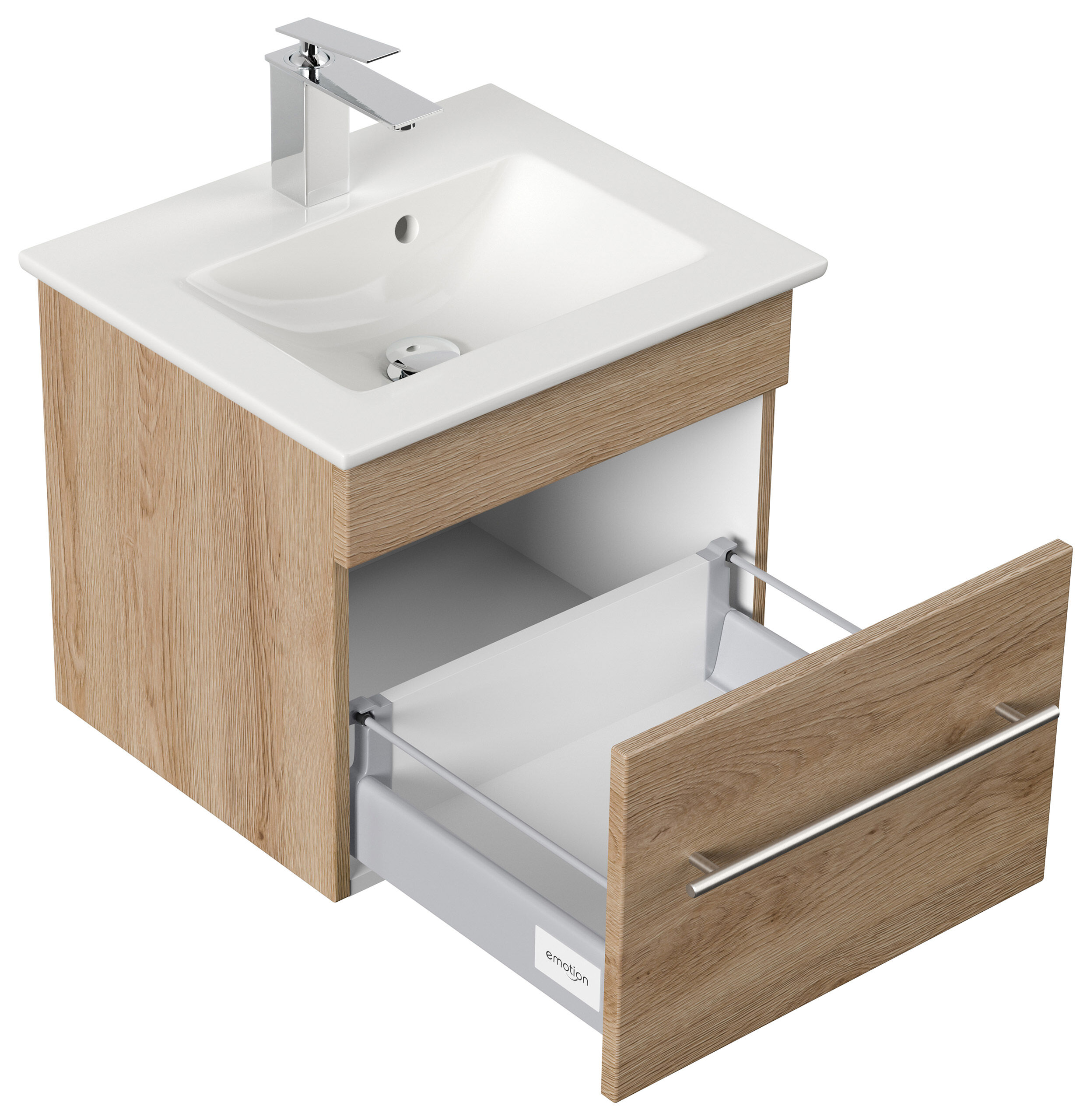 Badmöbel mit Villeroy & Boch Venticello Waschbecken 50 cm eiche hell