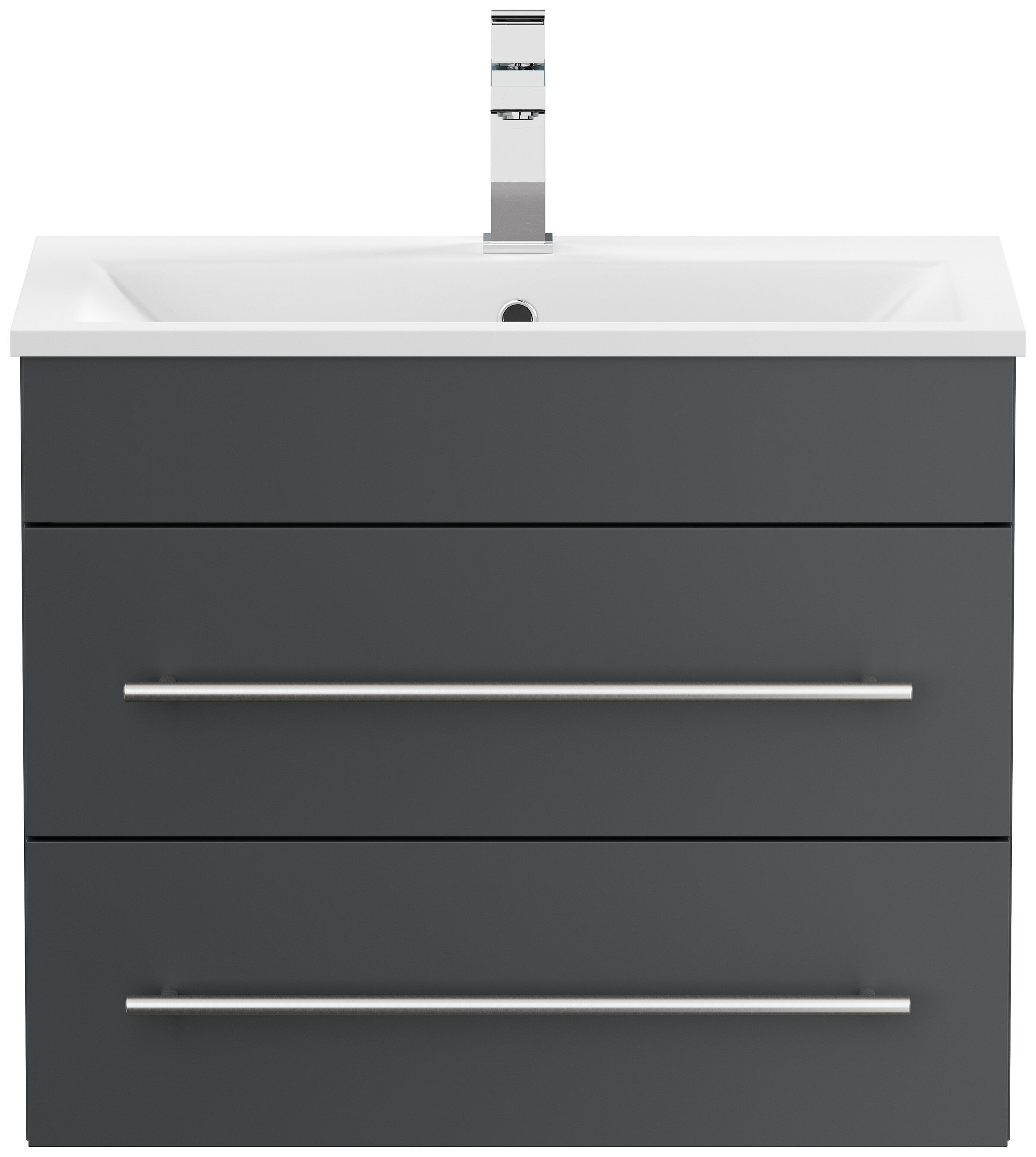 Badmöbel Mona 60x36cm mit 2 SoftClose Schubladen weiss hochglanz