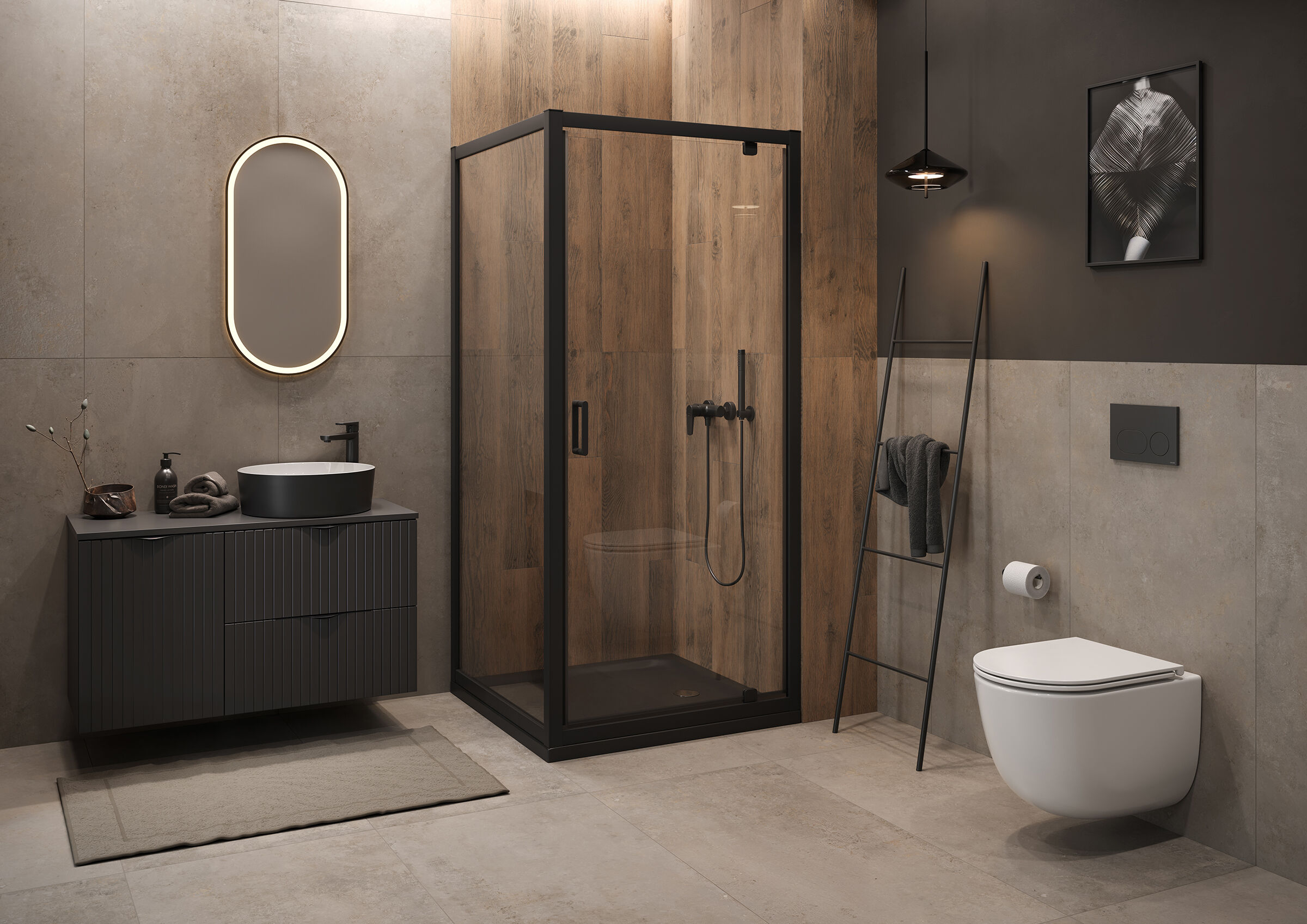 Wand-WC Komplettset REMO mit WC-Sitz-Absenkenautomatik und Tornado-Spülung