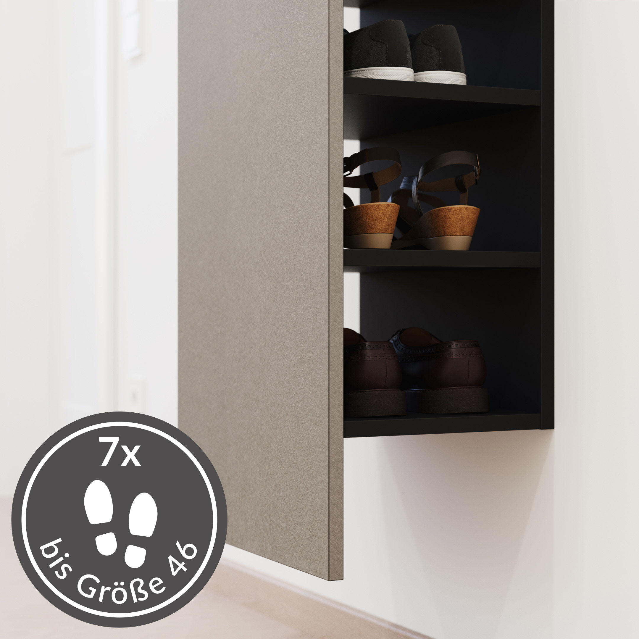 Schuhregal Vestis 7 Paar Asche
