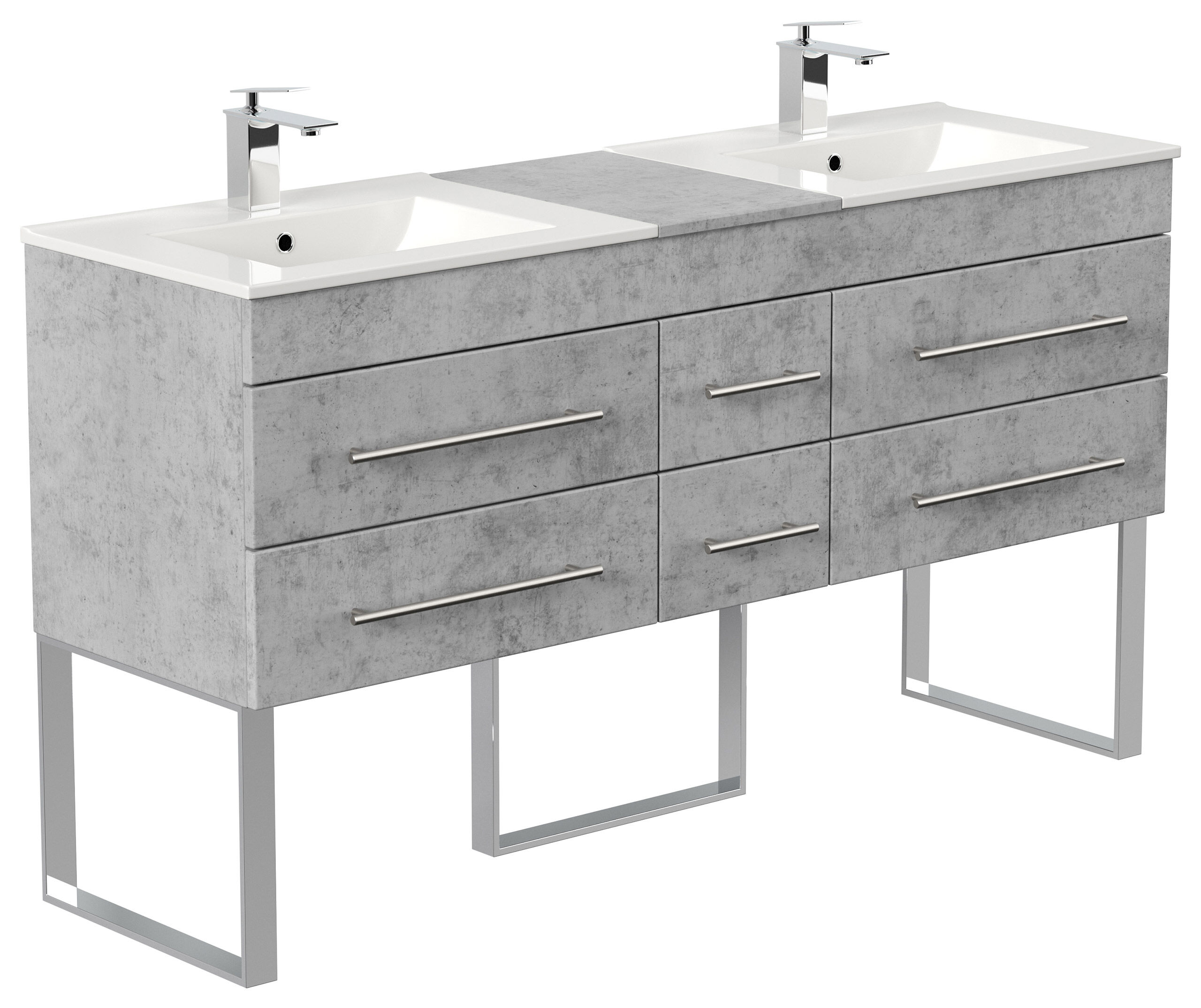 Stand Badmöbel Roma XL SoftClose weiss hochglanz
