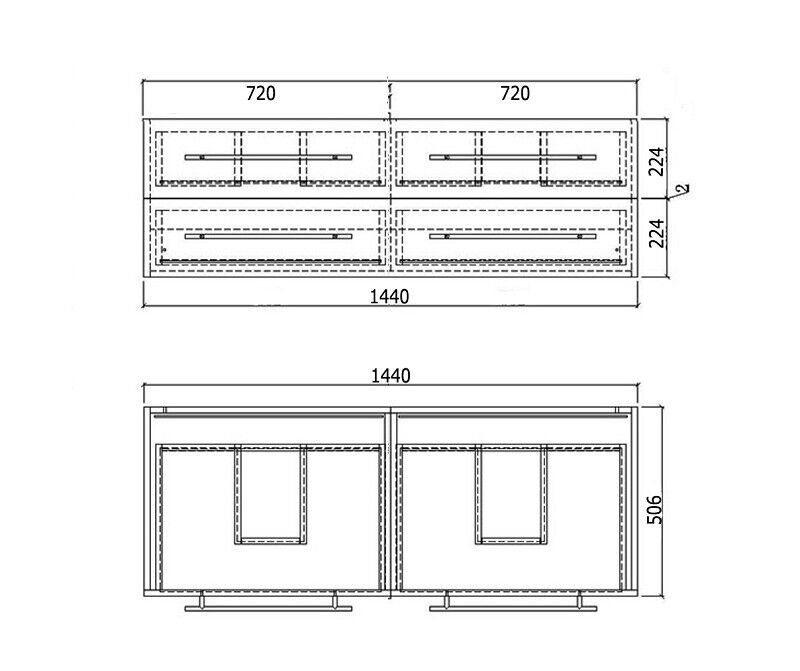 Badmöbelset Persepolis XL 4-teilig Spiegelschrank 2x Hochschrank eiche gold