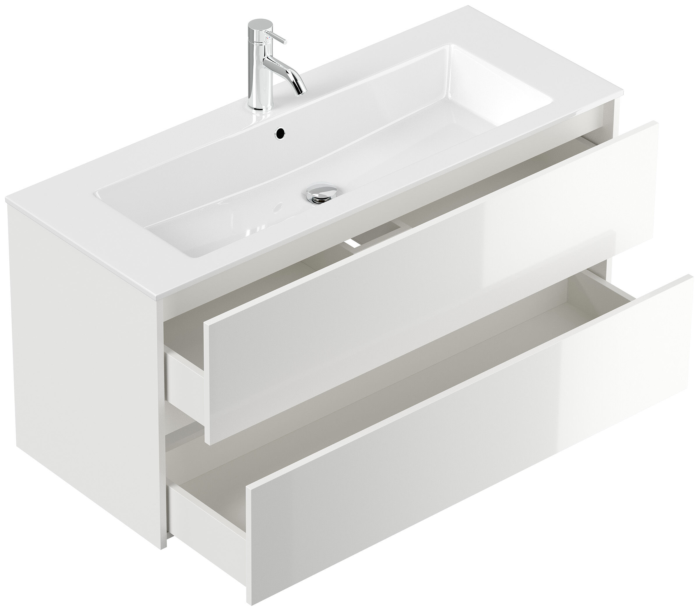 Badmöbel Taifun & Waschtisch 120 cm 2 Greif SoftClose Auszüge weiß Hgl