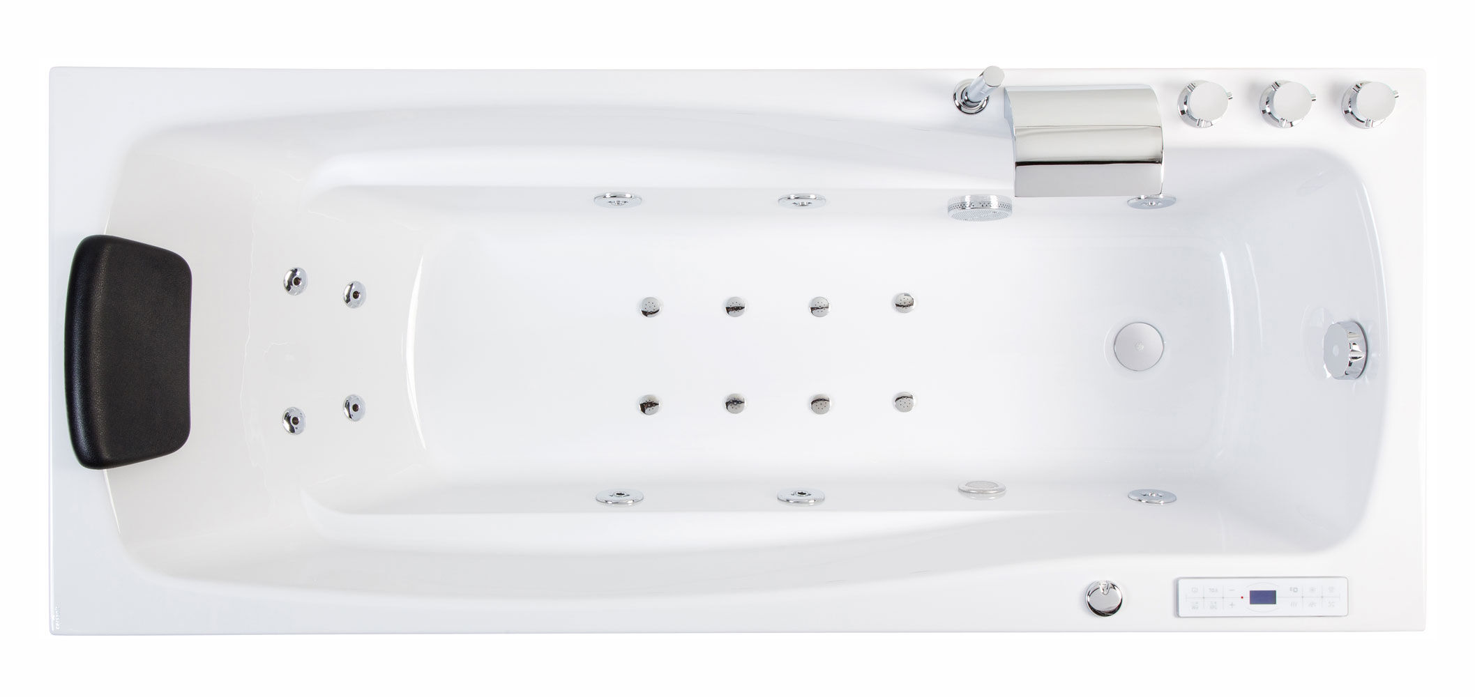 Rechteck Whirlpool Ocean 160x70 links Made in Germany 18 Düsen mit Armatur