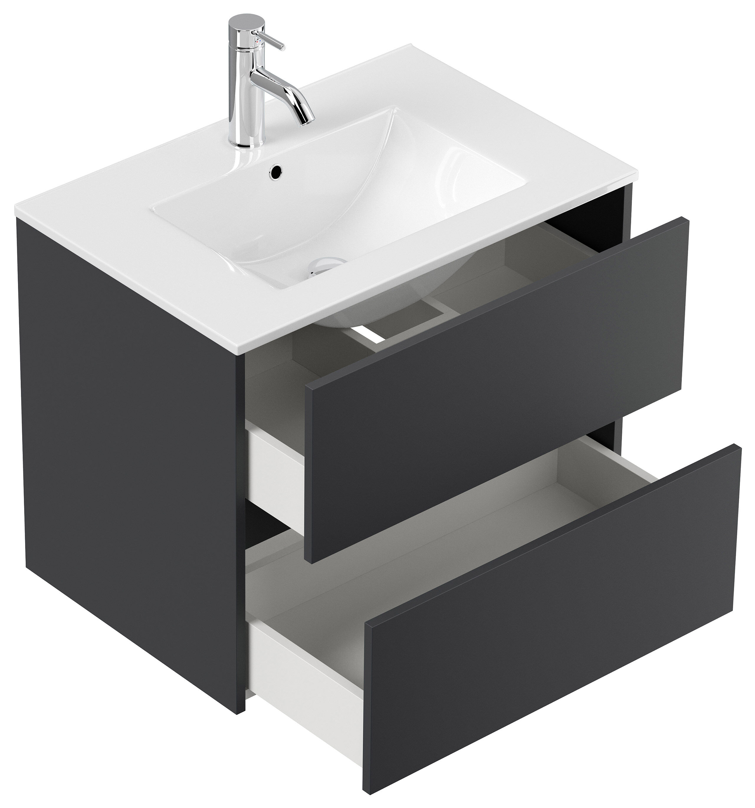 Badmöbelset Taifun 70cm 2tlg mit Spiegelschrank eiche gold