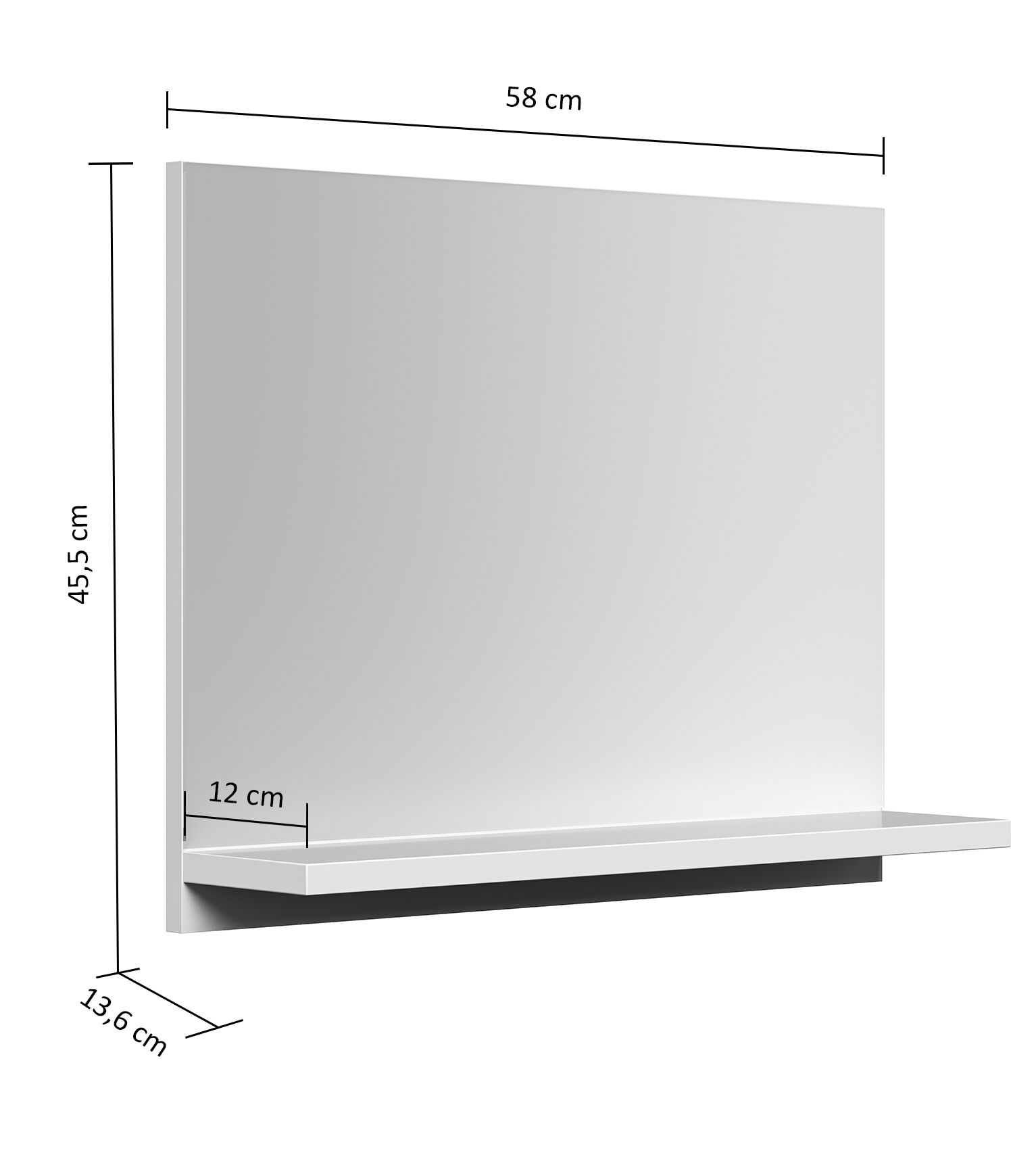 Badmöbel-Set Slimline Vega 2tlg mit Spiegel SoftClose weiss hochglanz/weiss matt