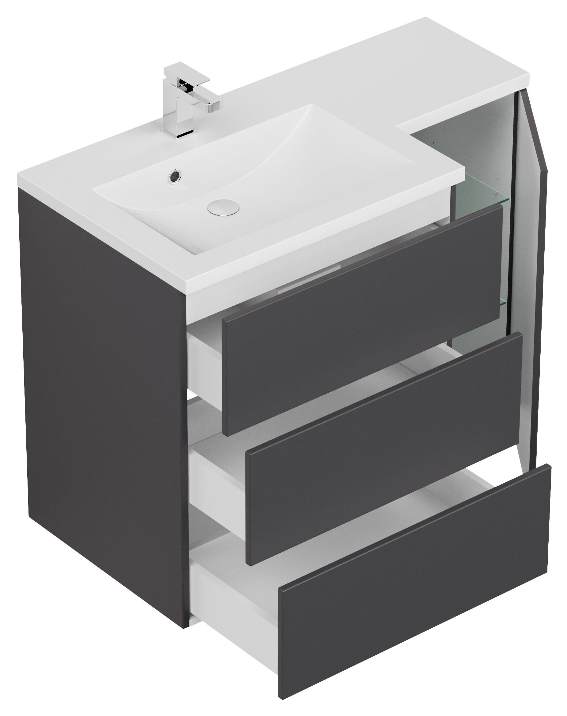 Badblock ELISA rechts SoftClose weiss hochglanz