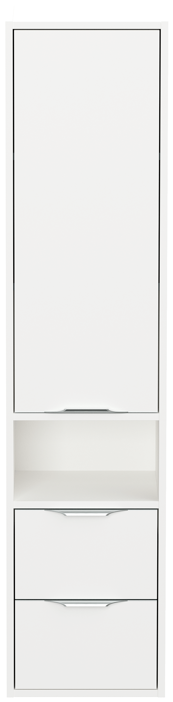 Hochschrank Elements 35x150cm Softclose Tür und Schubladen weiss matt