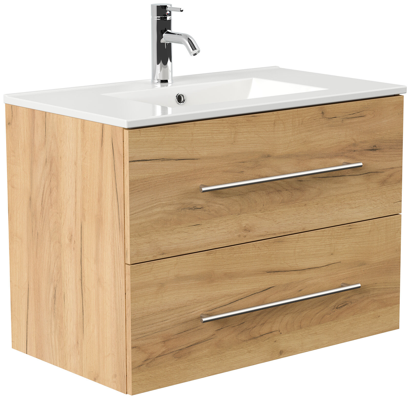 Badmöbel Set Firenze 80 2tlg. Spiegelschrank Softclose eiche gold