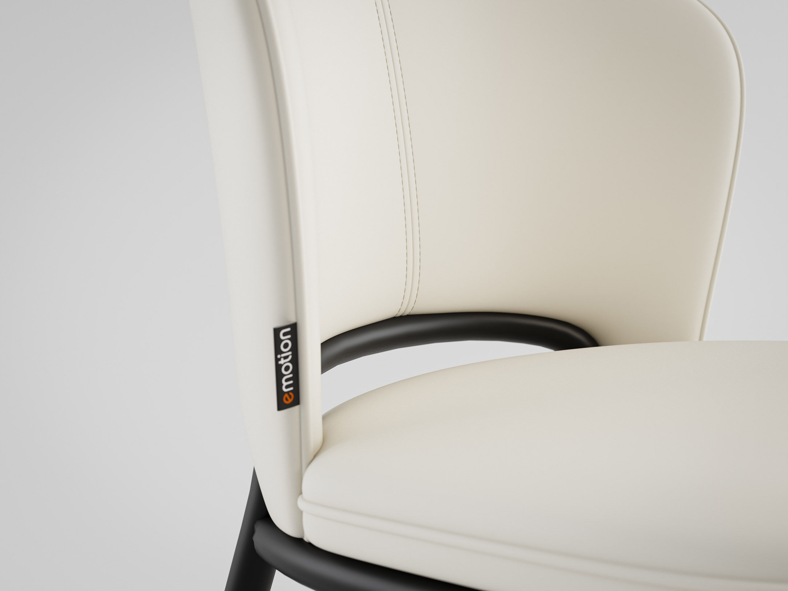 2er Set Esszimmerstuhl Design Küchenstuhl Dean Kunstleder creme Metallbeine | Creme Ivory