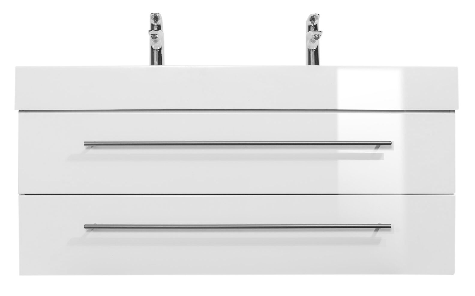 Badmöbel Design 1200 Doppel weiss hochglanz