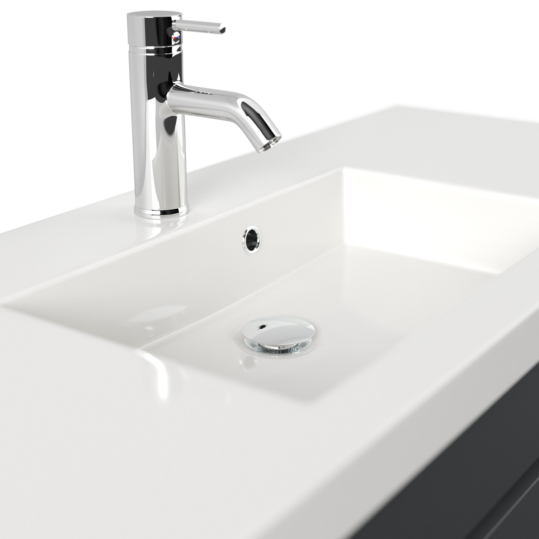 Badmöbel GENEVA 120 SoftClose grafit mit grifflosen Schubladen
