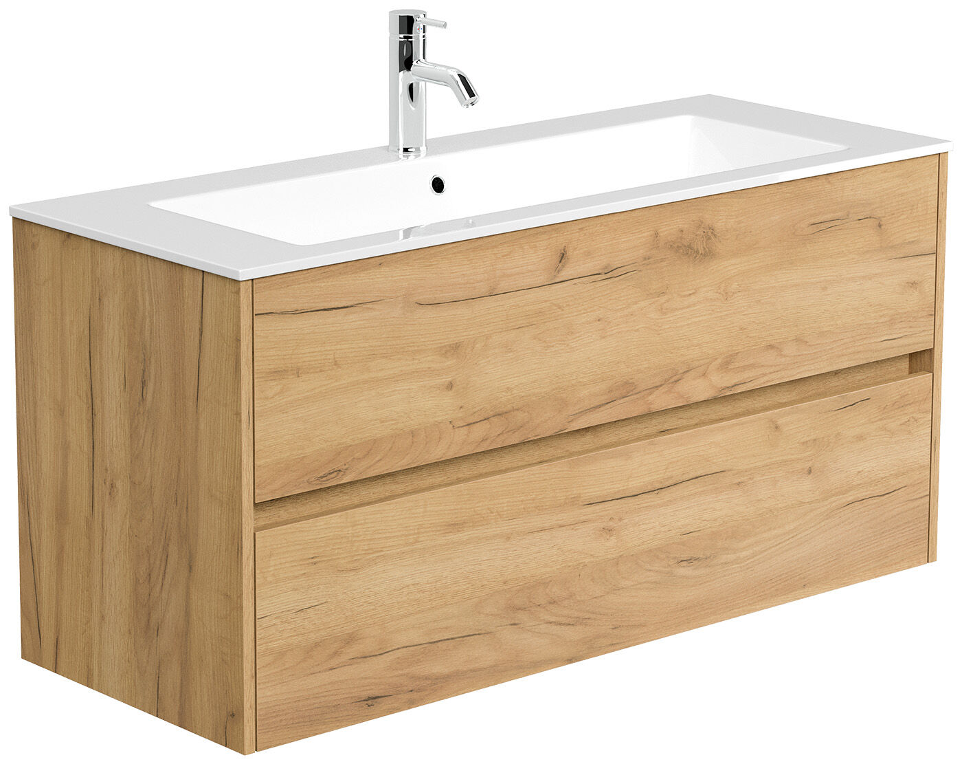 Badmöbel Taifun mit Waschtisch 120 cm 2 Greifraum SoftClose Auszüge eiche gold