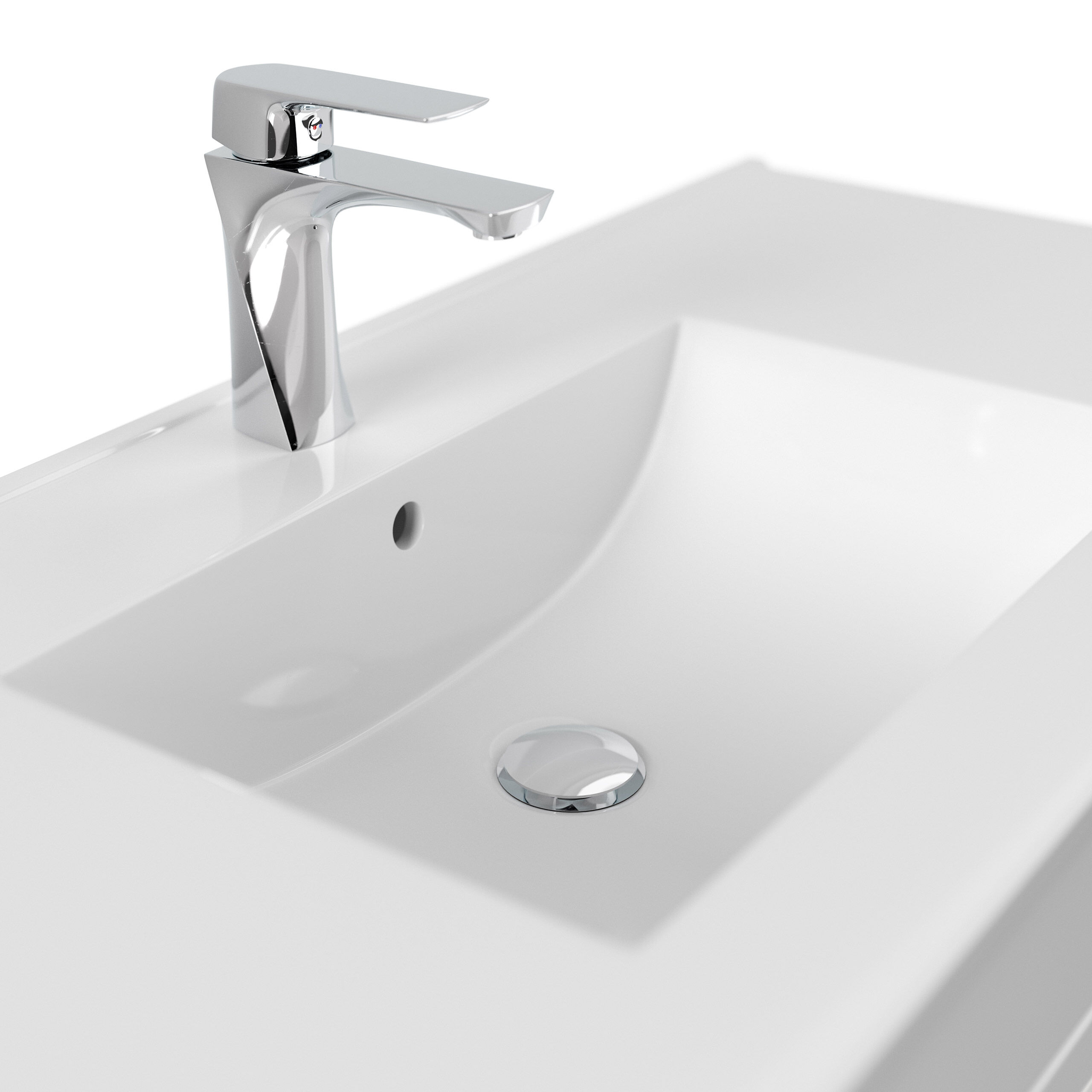 Badmöbel SANTINI 100 SoftClose weiss Front weiss hochglanz