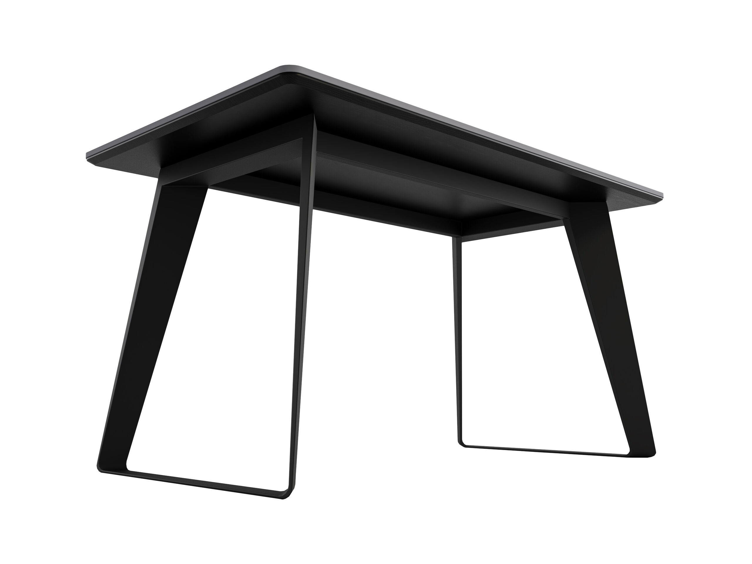 Esstisch 140x80cm graue Keramikplatte schwarze U-Form Beine