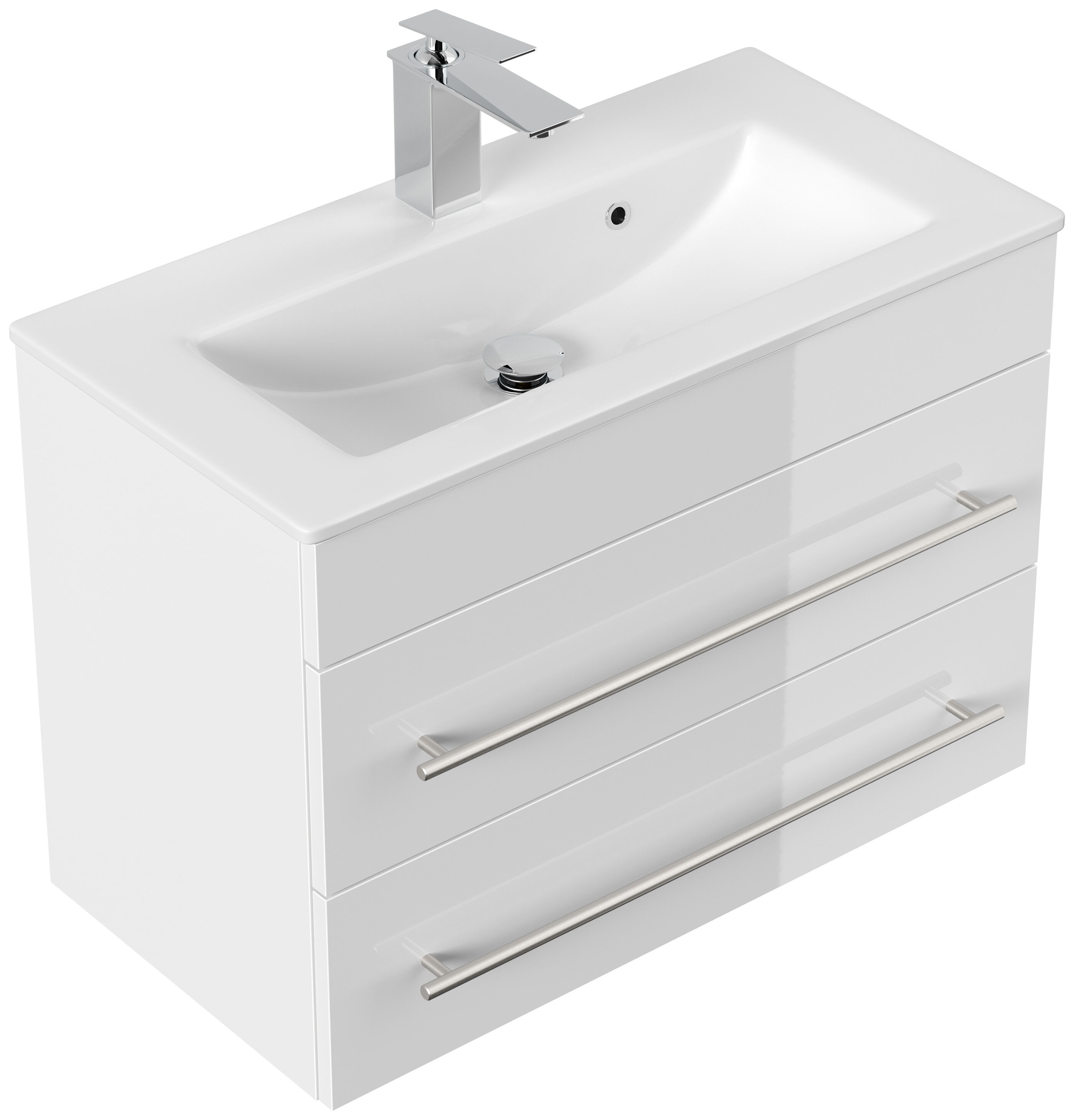 Badmöbel Mars 700 2-teilig mit LED Spiegel SlimLine grafit