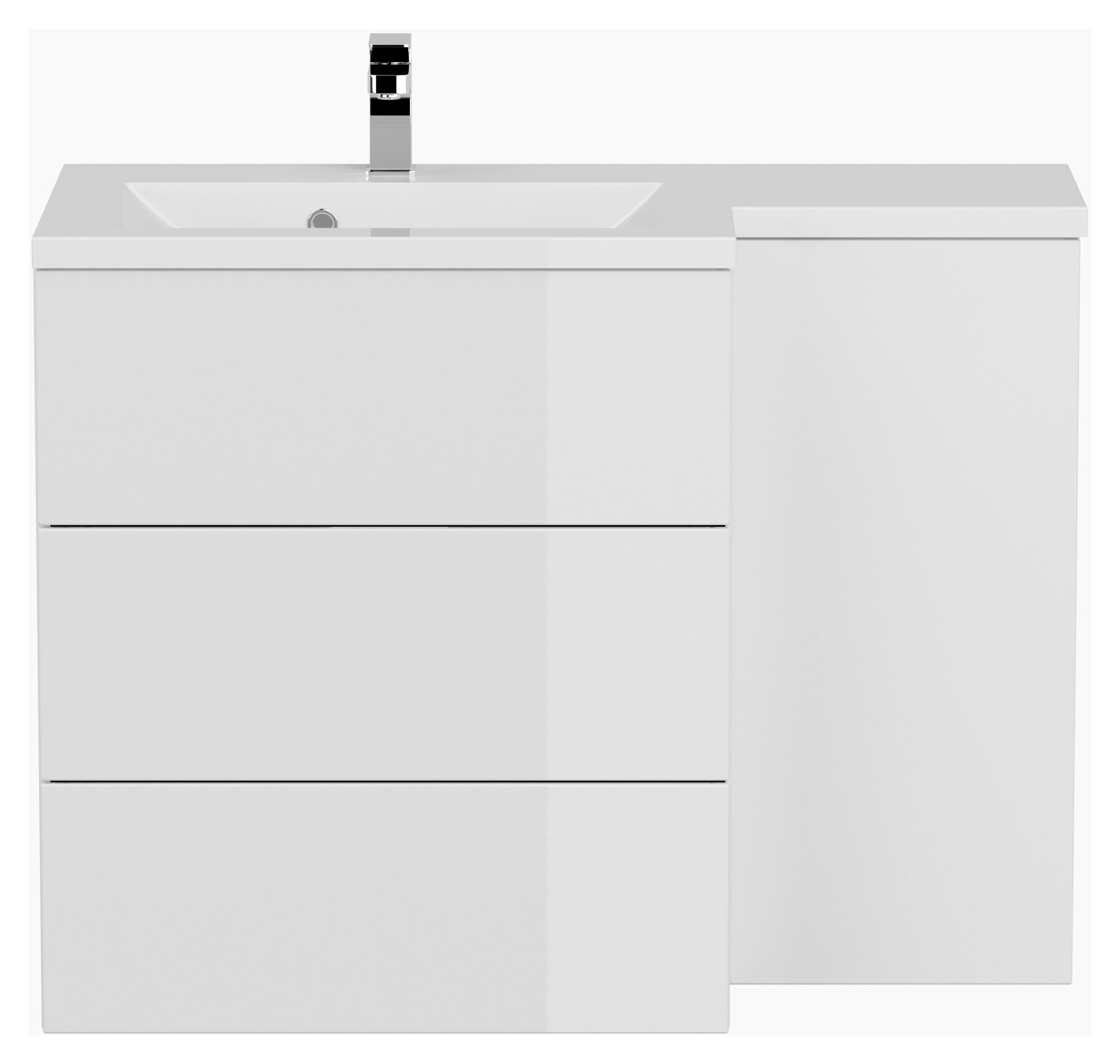 Badblock ELISA rechts SoftClose weiss hochglanz