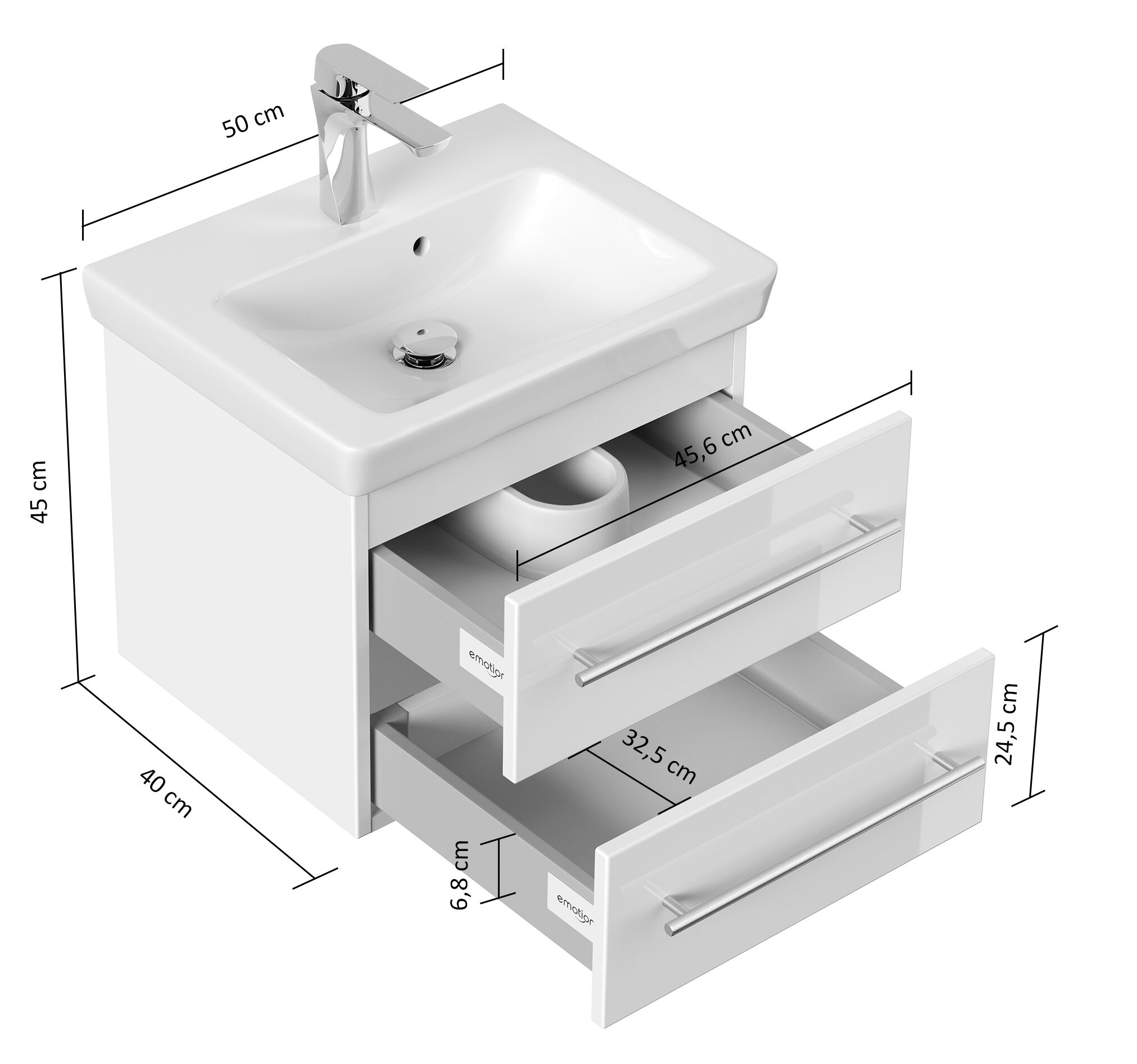 Badmöbel mit Villeroy & Boch Subway 2.0 Waschbecken 50 cm SoftClose beton