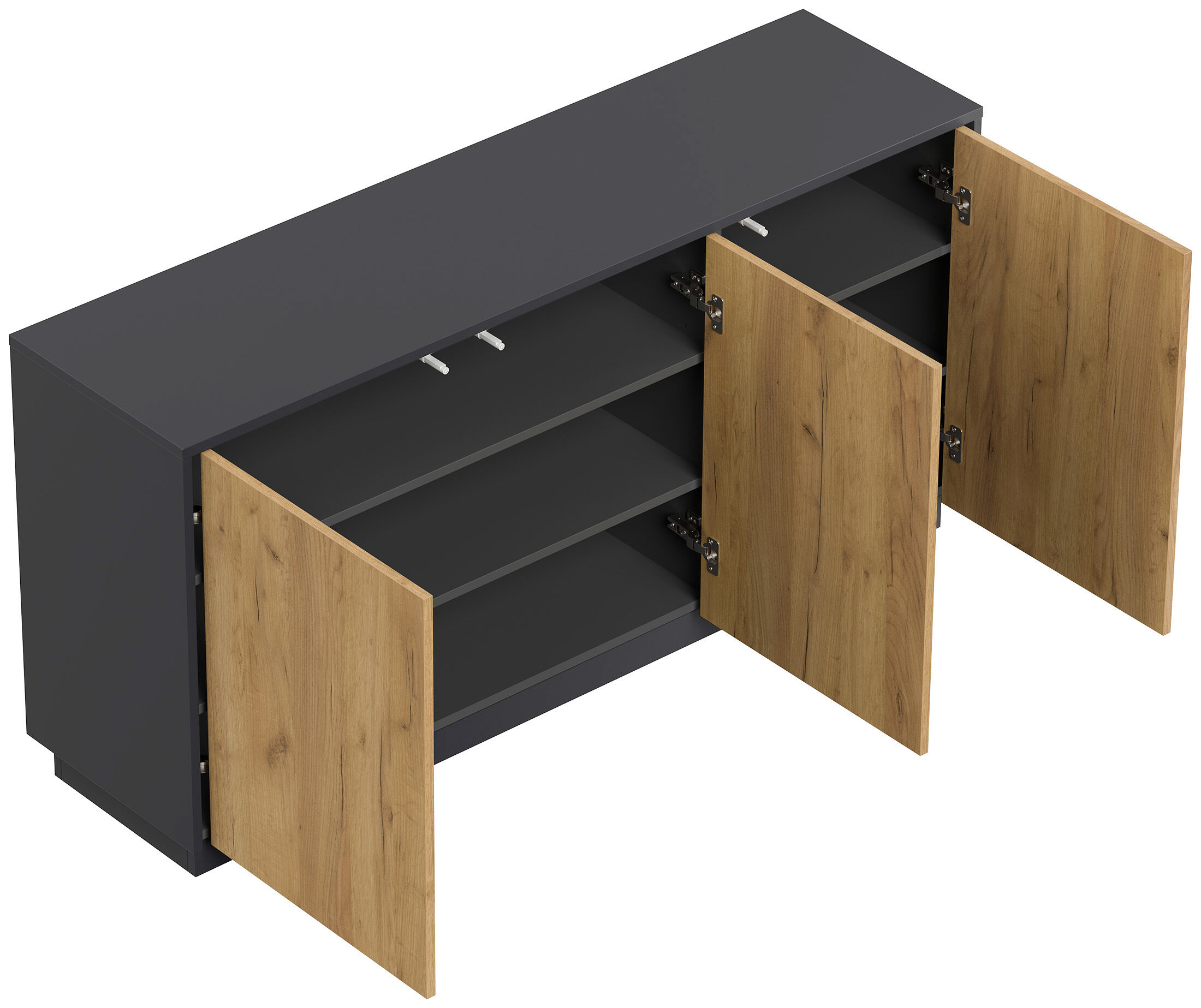 Design Sideboard Kommode Genesis B stehend 150cm 3 Türen Grafit