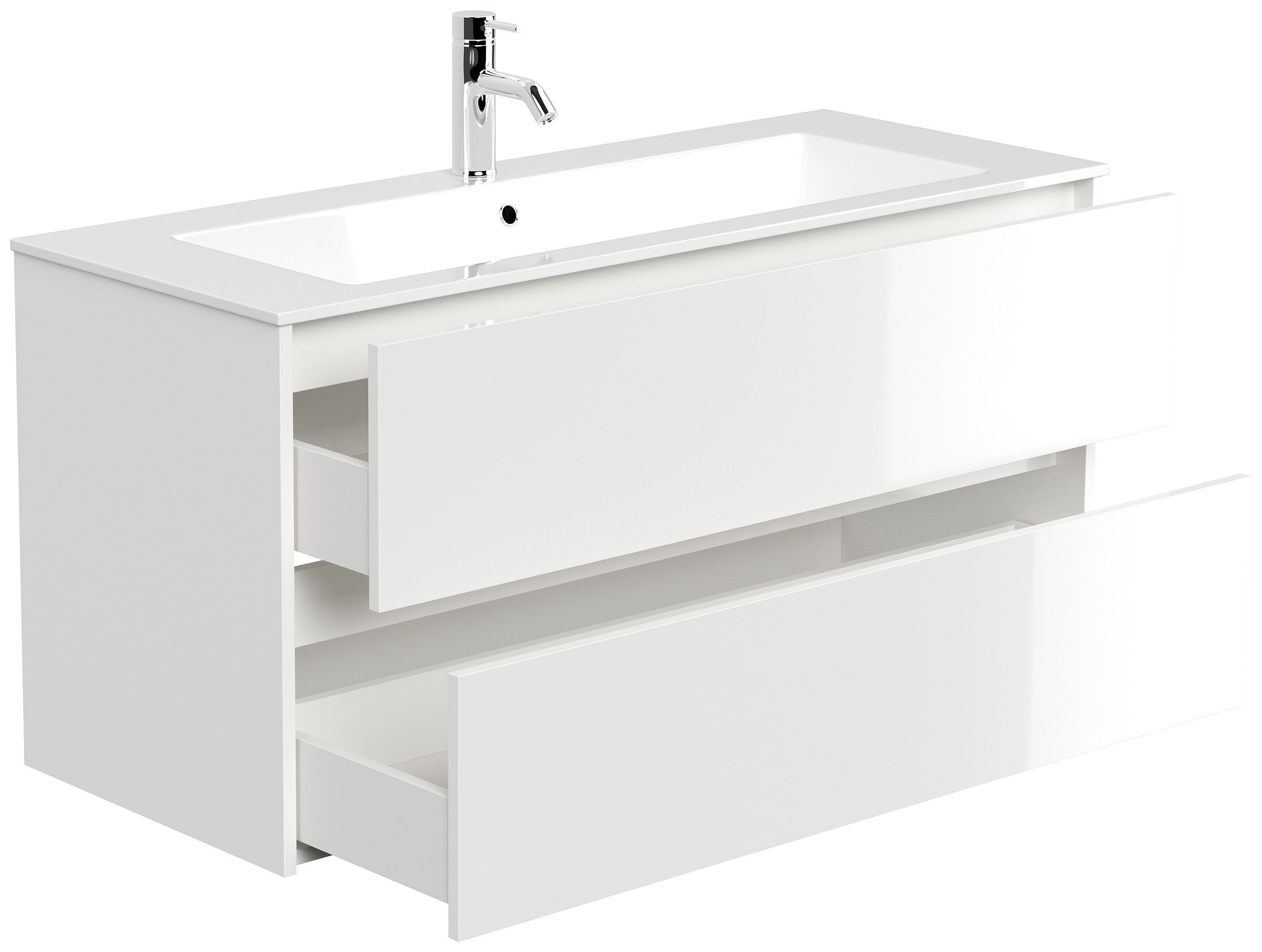 Badmöbel Taifun & Waschtisch 120 cm 2 Greif SoftClose Auszüge weiß Hgl