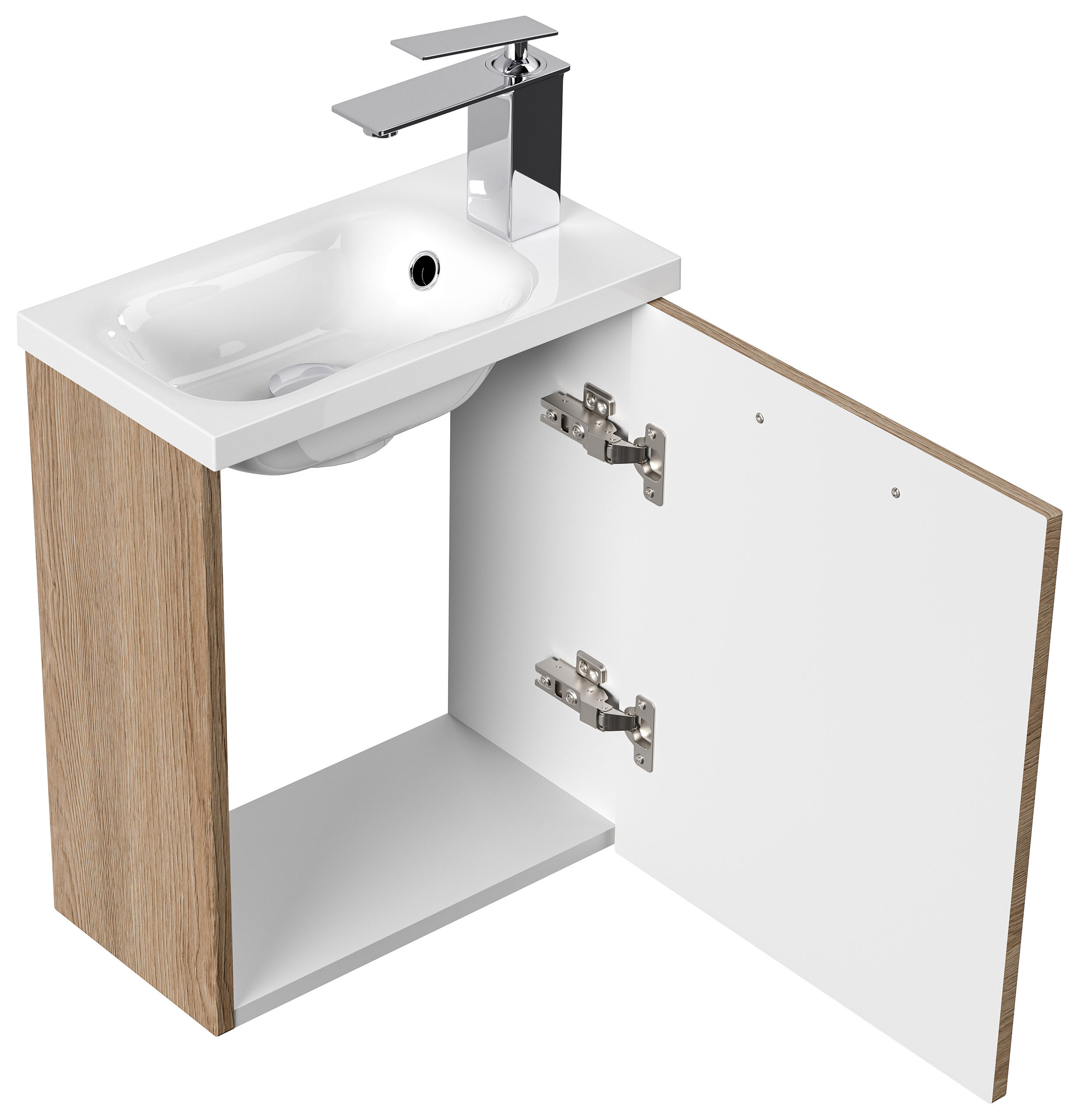 Gäste WC Badmöbel Pico Slimline 40cm SoftClose weiß hochglanz