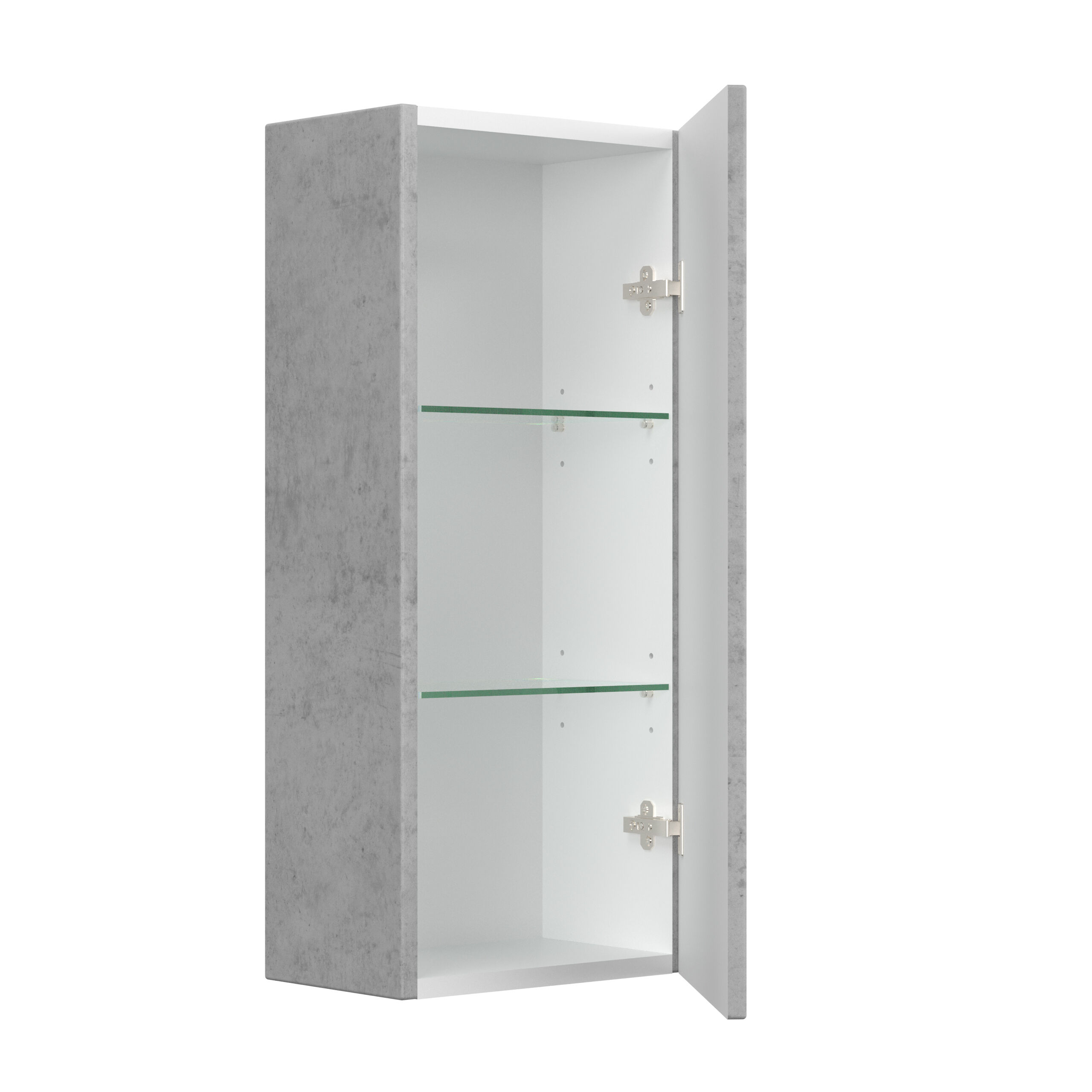 Badblock Adelia links inkl. LED-Spiegelschrank SoftClose beton