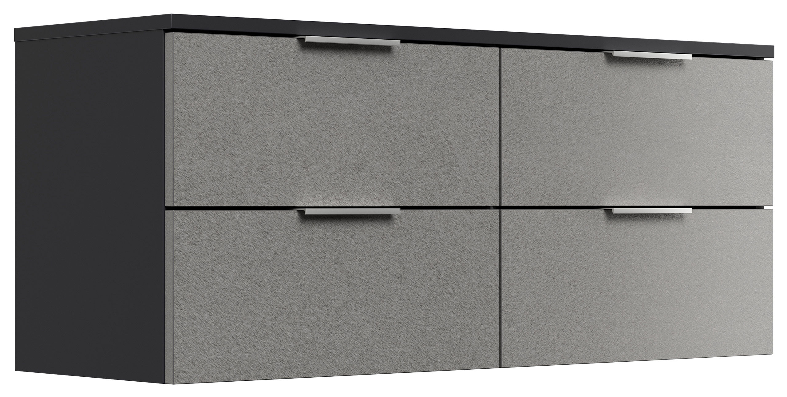 Design Hängekonsole Sideboard Urban Slimline 4 Softeinzüge lackiert Creme-Grafit