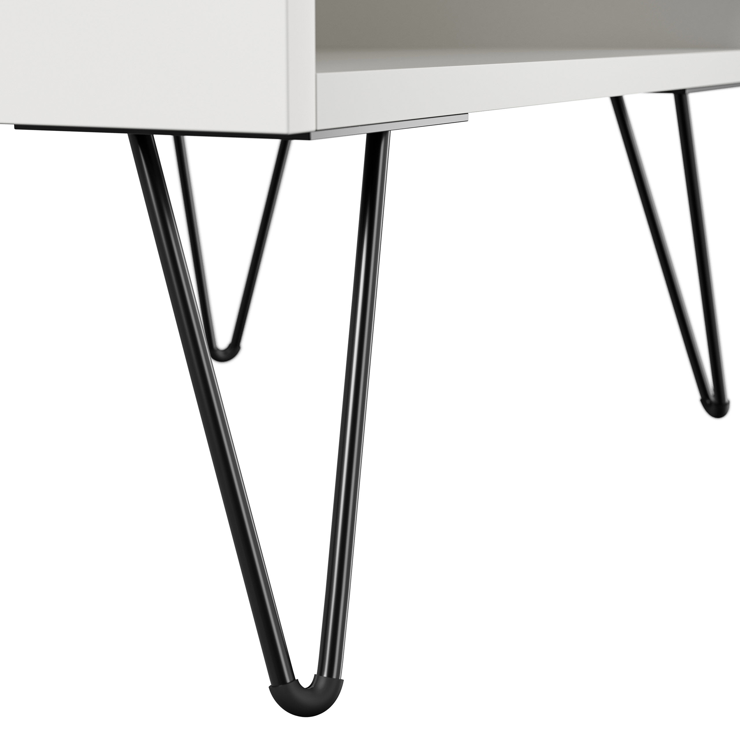 2er Set Nachttisch Kommode Dion 50cm SoftClose stehend Grafit & Eiche Front