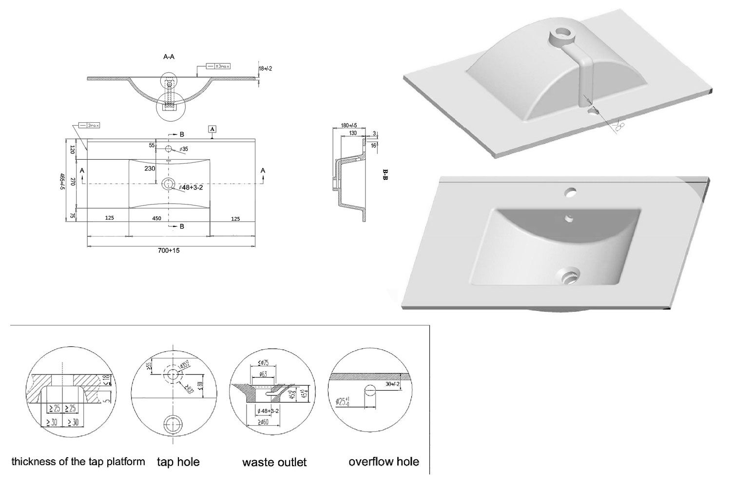 Badmöbel Milano XL 172cm Doppel- Waschtisch SoftClose weiss hochglanz