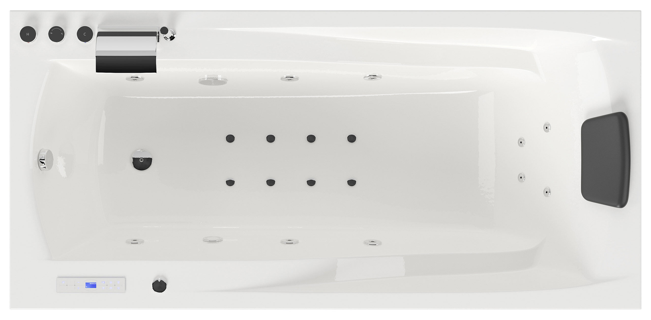 Rechteck Whirlpool Centauri 190x90 rechts Made in Germany 18 Düsen mit Armatur