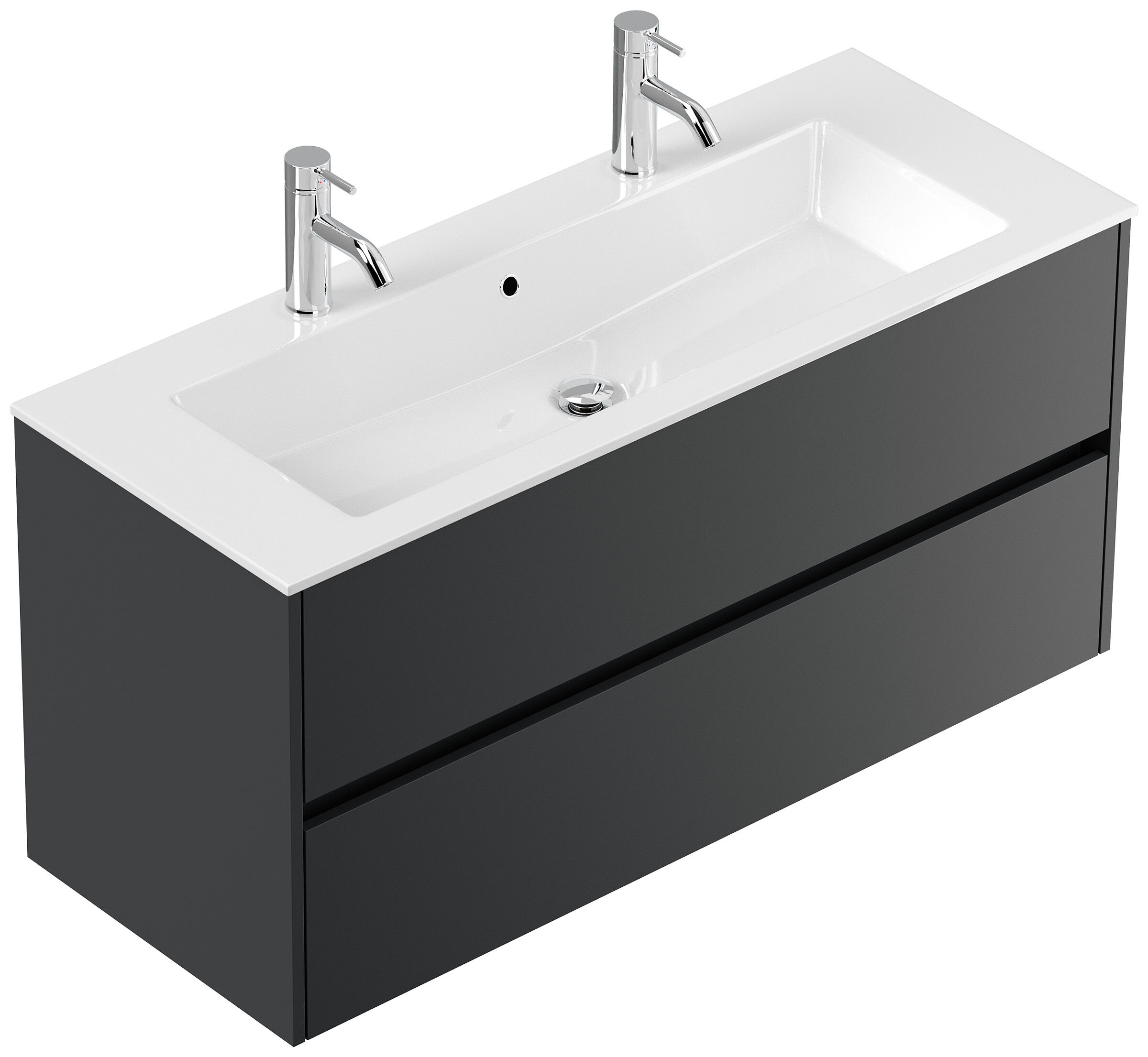 Doppelbadmöbel Taifun mit Waschtisch 120 cm 2 Greifraum SoftClose Auszüge eiche
