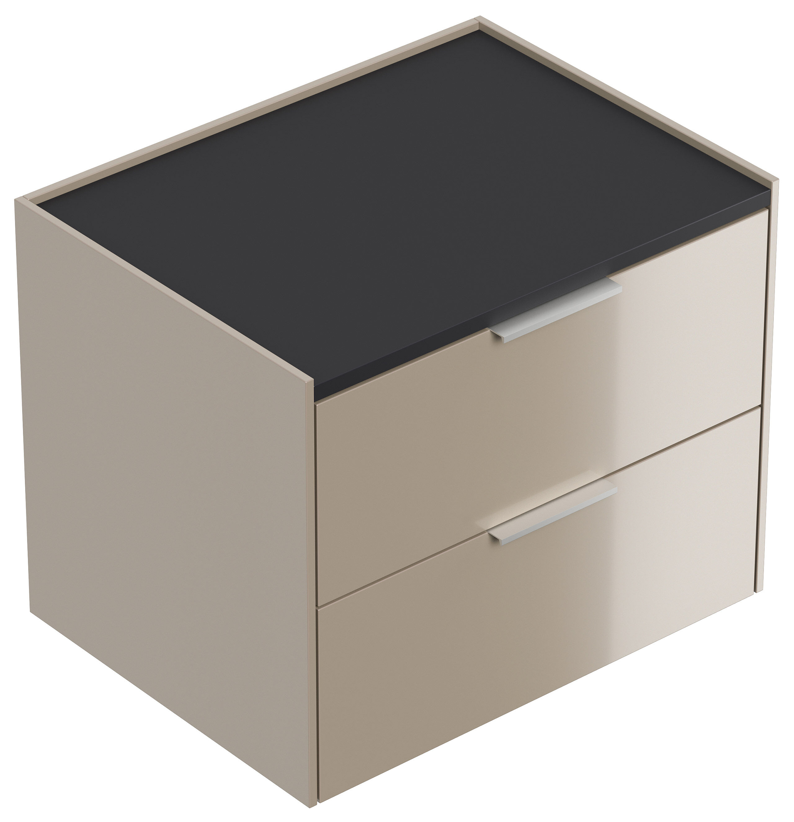 Design Nachttisch Kommode Artem 60cm, 2 Softeinzüge lackiert Kubanit