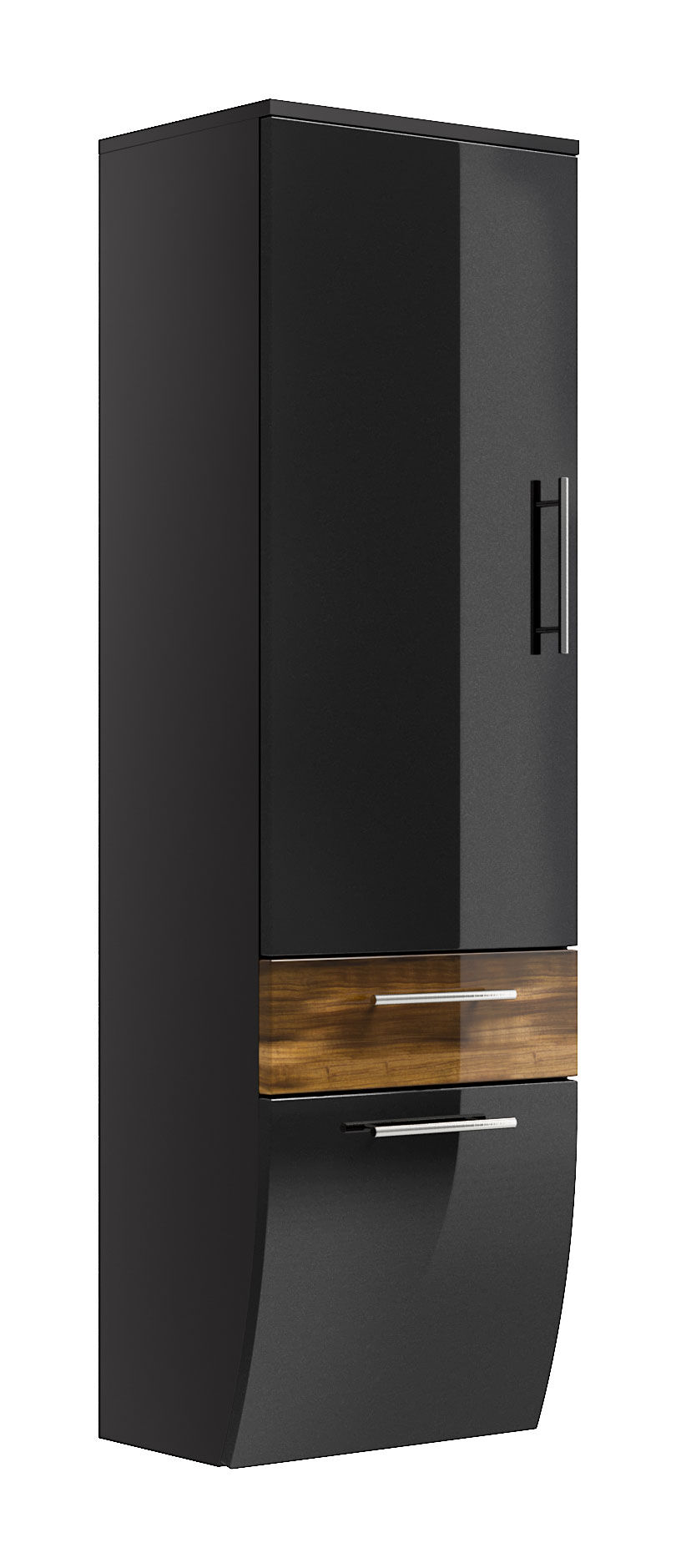 Hochschrank 135 cm Salona M Walnuss/Grafit