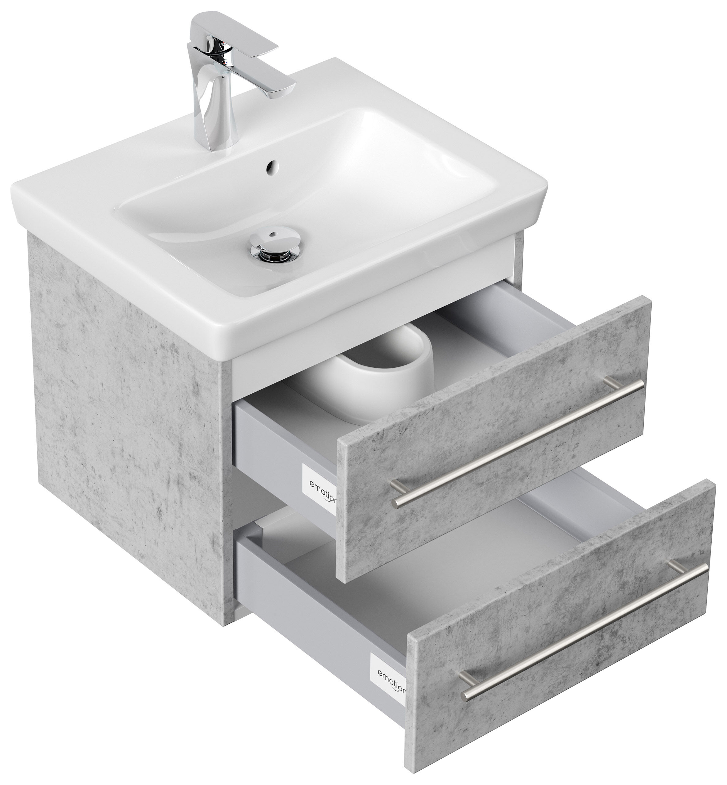 Badmöbel mit Villeroy & Boch Subway 2.0 Waschbecken 50 cm SoftClose beton
