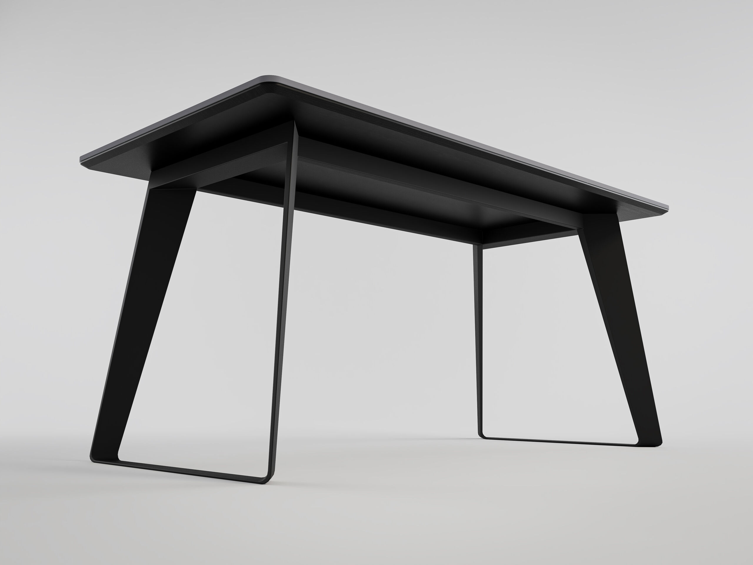 Esszimmertisch FLORINT 160x80cm weiße Keramikplatte schwarze Design-Tischkufen