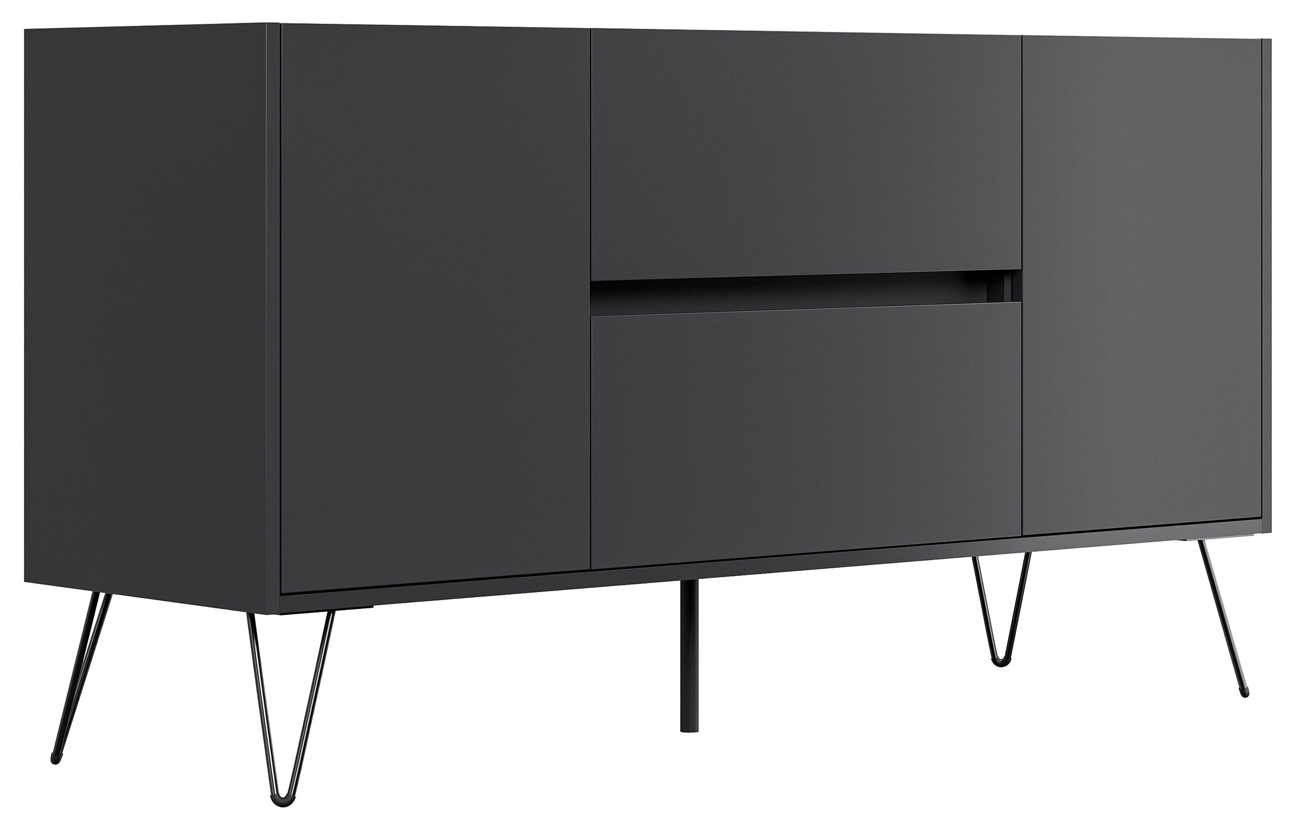 Sideboard Yako 140cm 2 SoftClose 2 Türen Grafit