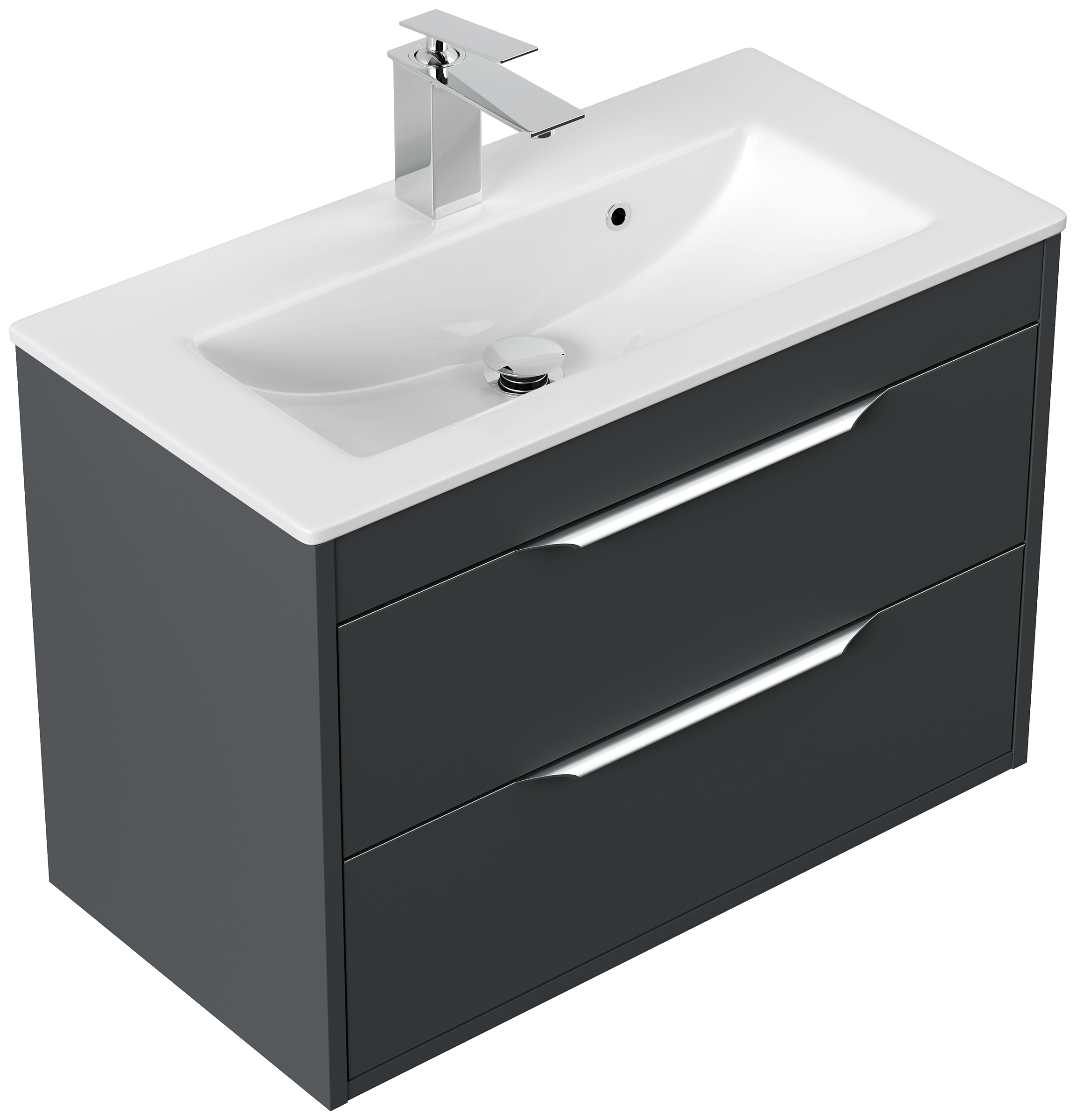 Badmöbel Elements 80 Slimline SoftClose grafit