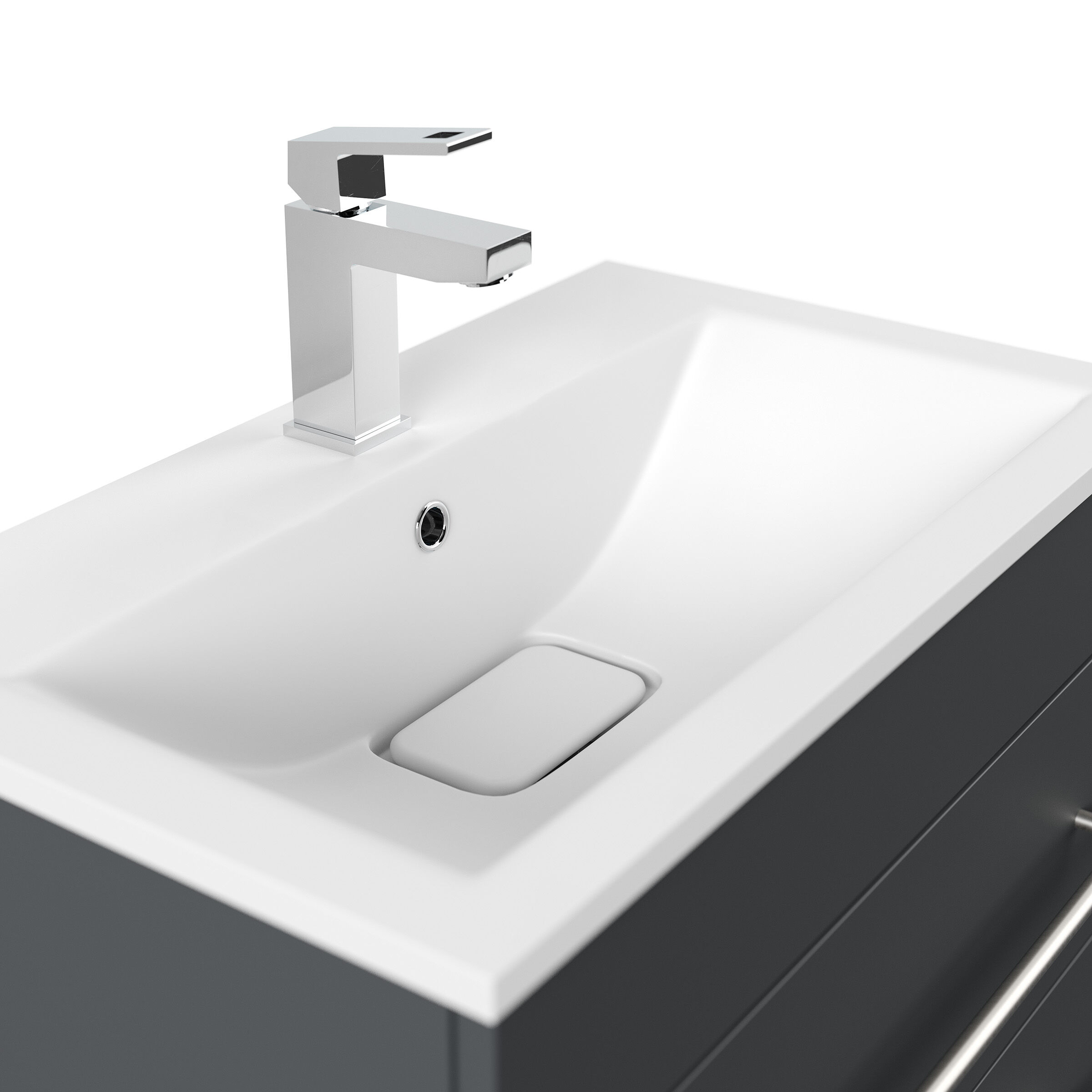 Badmöbel Mona 60x36cm mit 2 SoftClose Schubladen weiss hochglanz