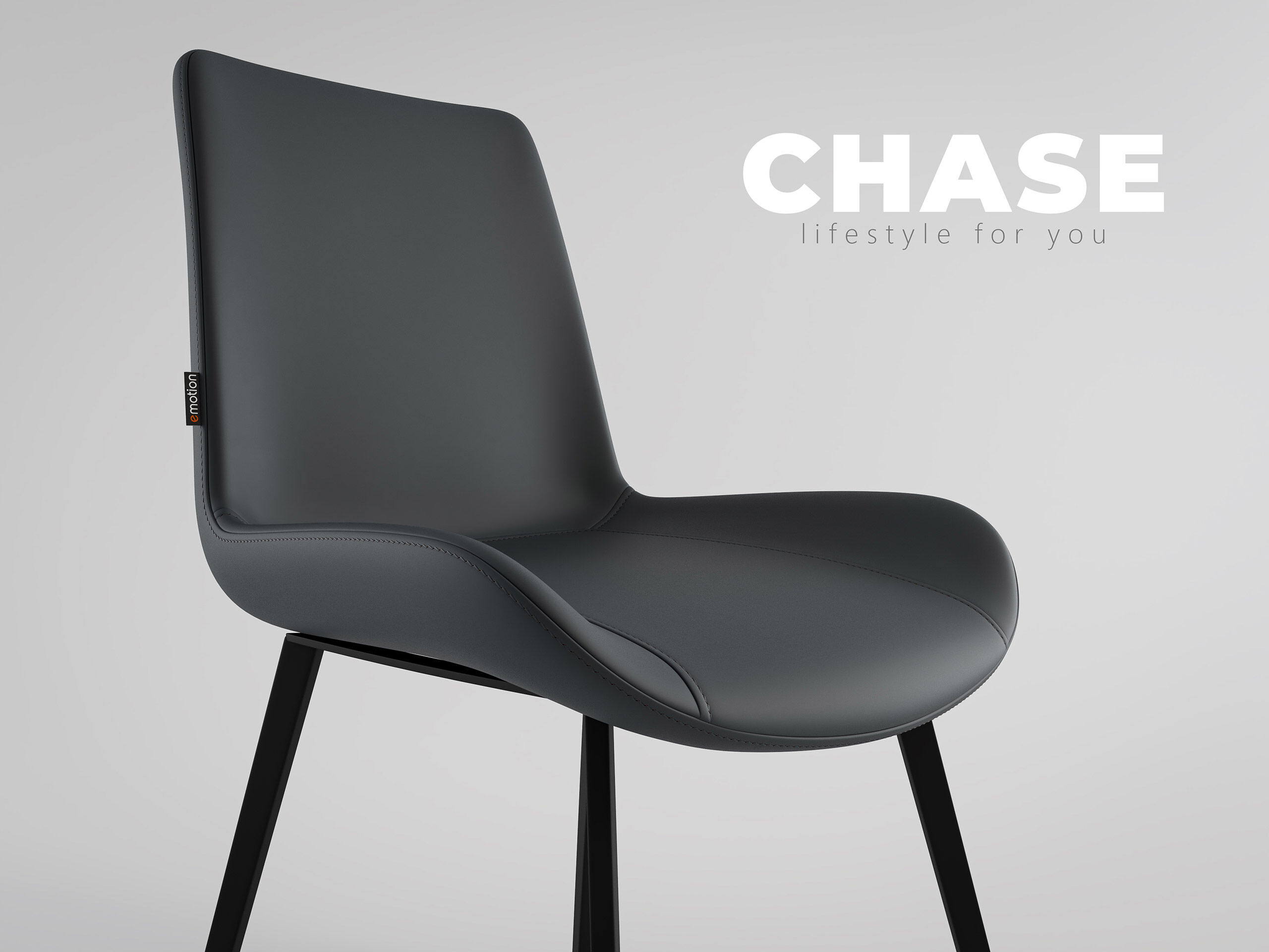 2er Set Esszimmerstuhl Design Küchenstuhl Chase Kunstleder hellgrau Metallbeine