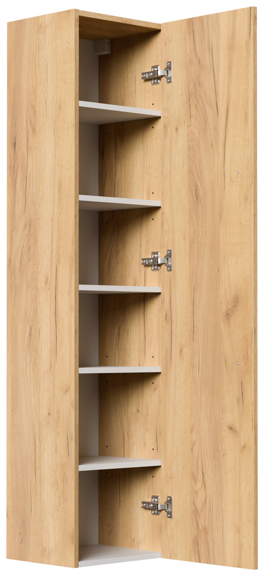 Badmöbel Set Firenze 70 3tlg. LED Spiegel und Hochschrank eiche gold