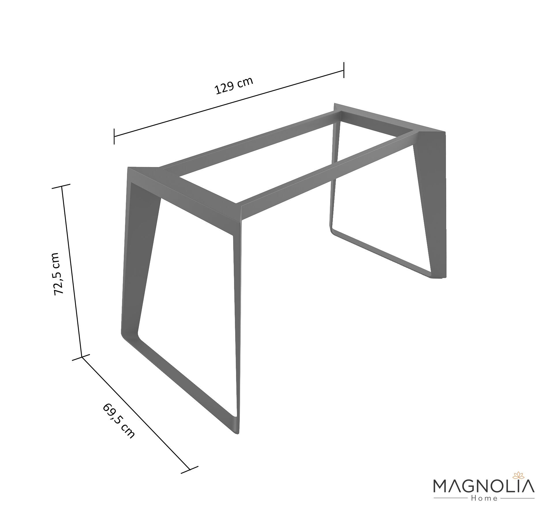 Esstisch 180x90cm graue Keramikplatte schwarze U-Form Beine