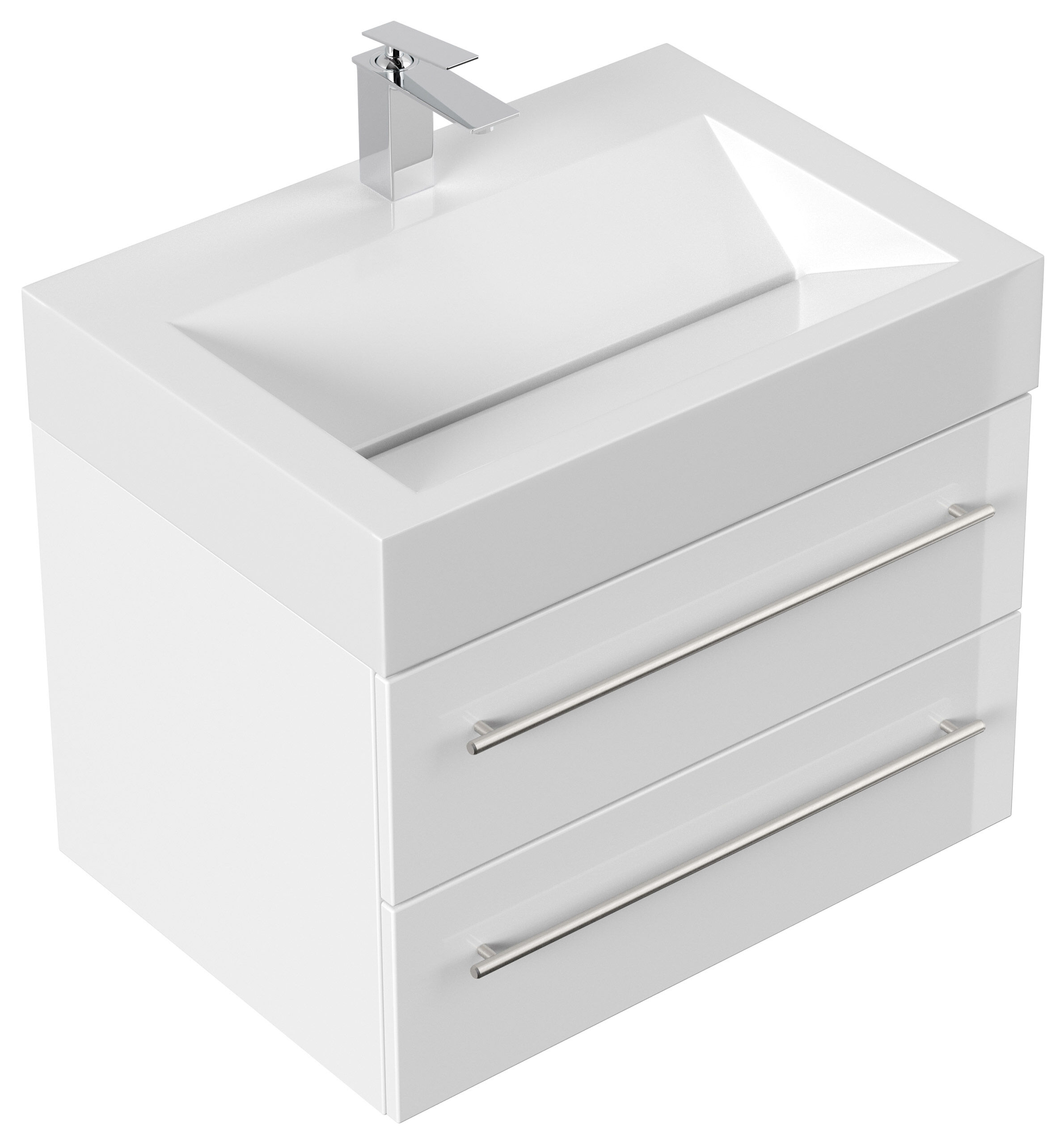 Badmöbel Design 700 weiss hochglanz