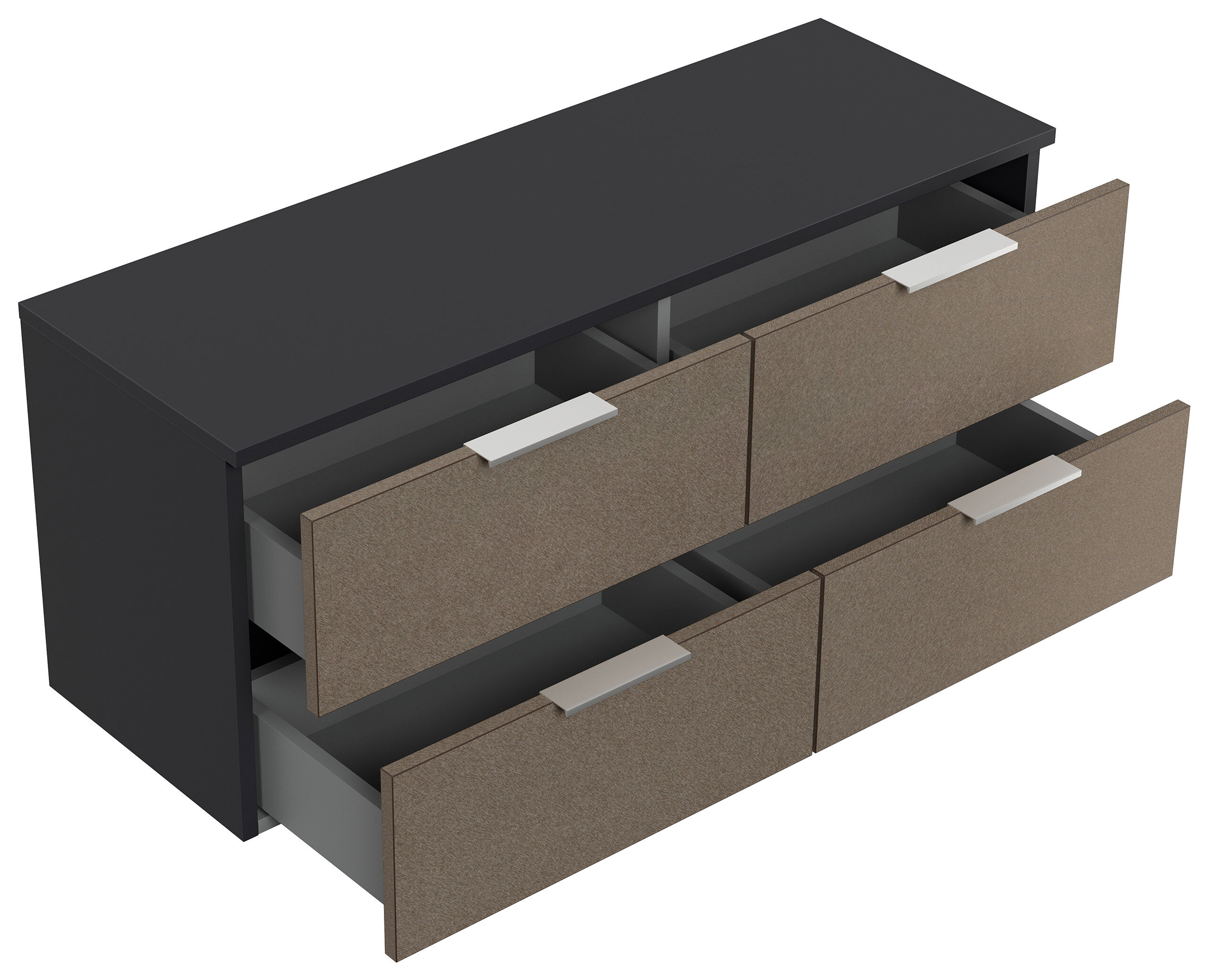 Design Hängekonsole Sideboard Urban Slimline 4 Softeinzüge Sand