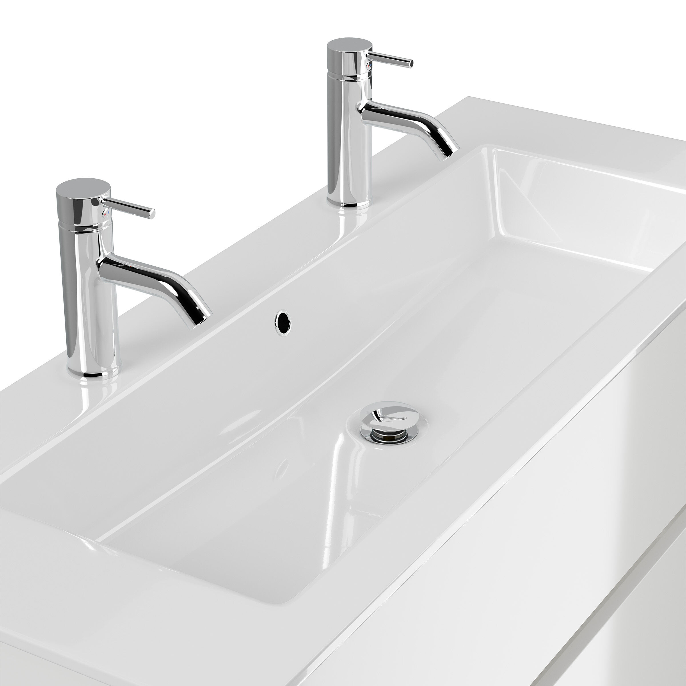 Doppel-Badmöbel Set Taifun 3tlg. 120 cm Spiegelschrank & 3er Boxen eiche gold