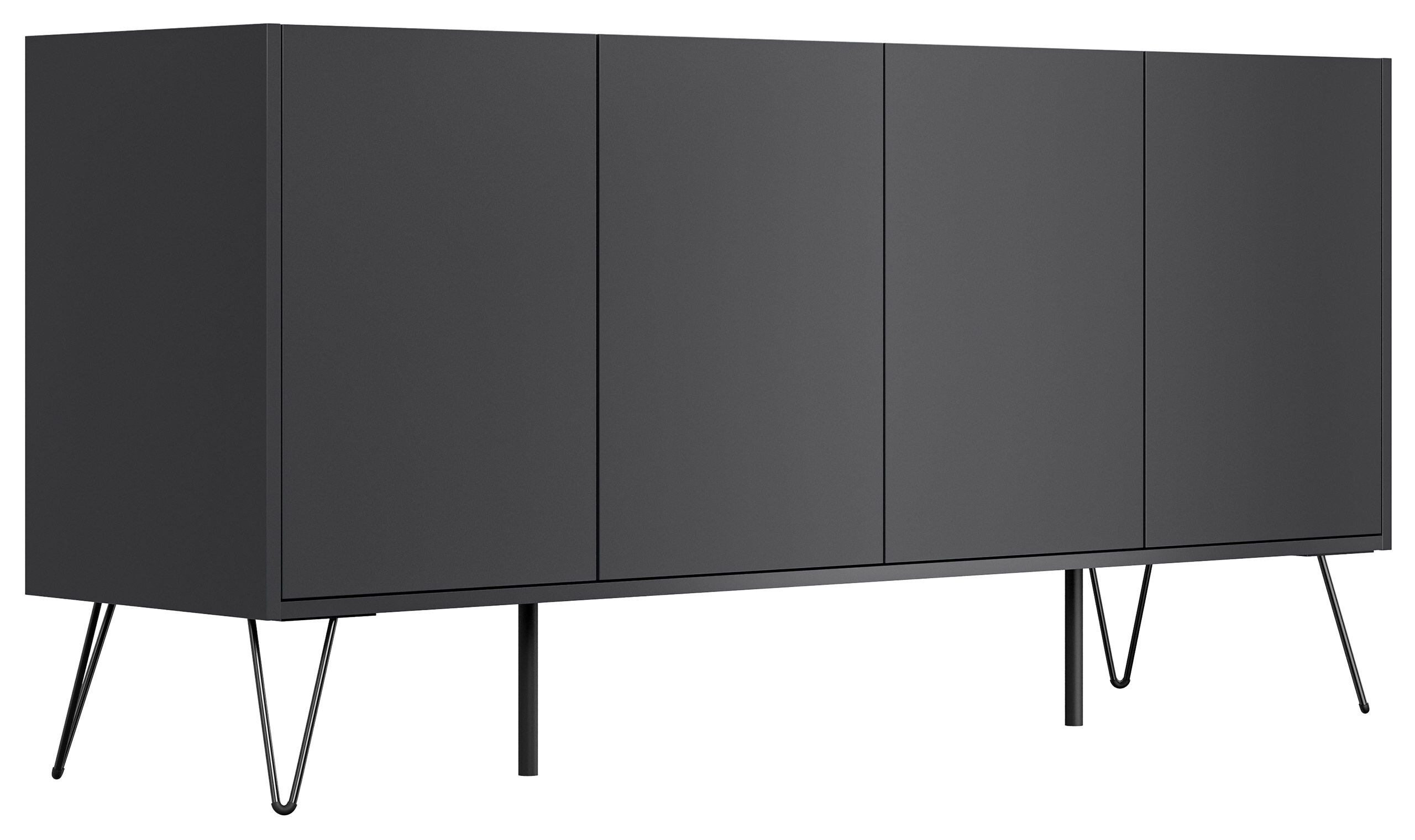 Raumwunder XL Sideboard Kommode Maxim 155cm stehend 4 Türen Grafit