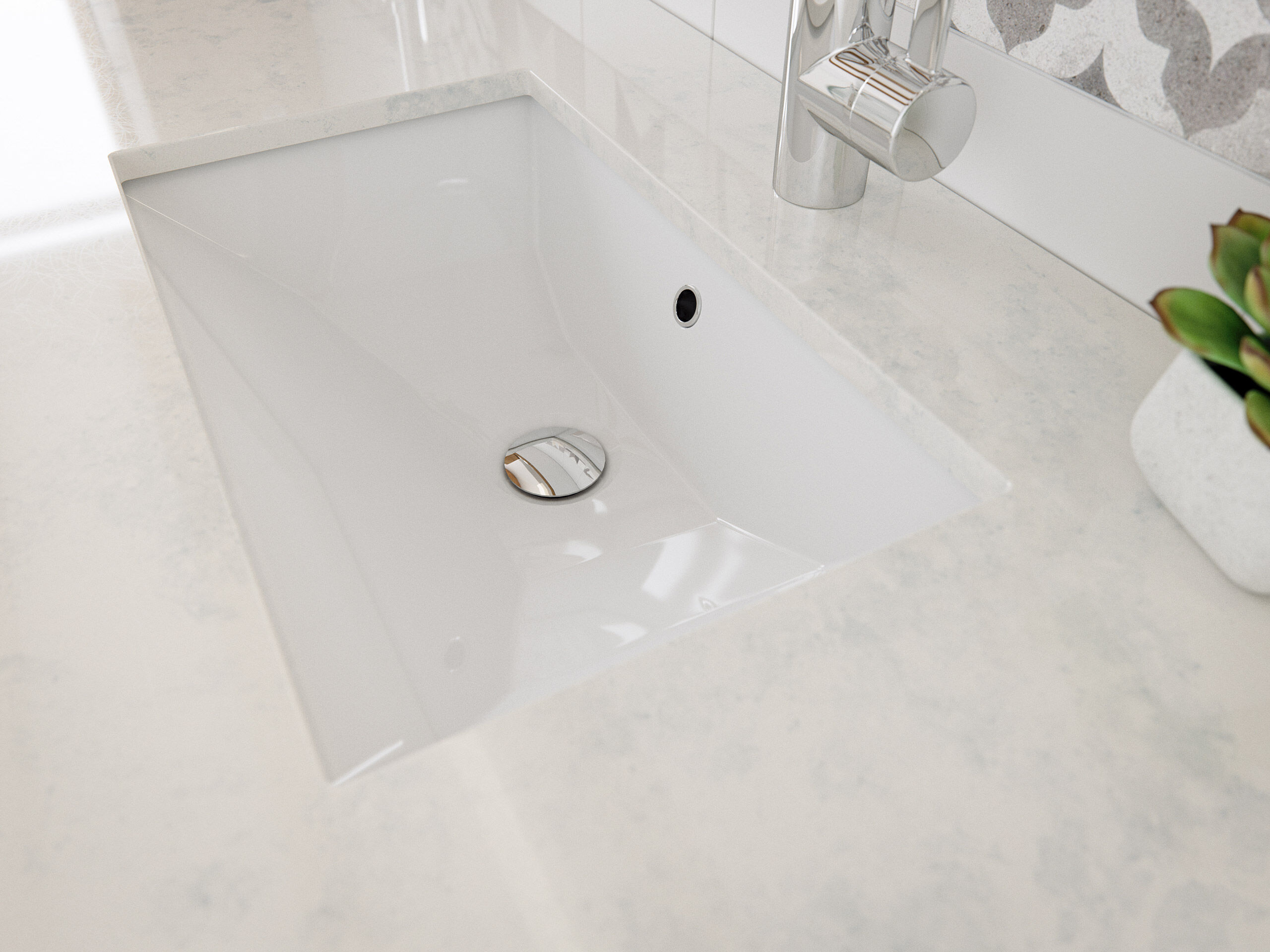 Badmöbel-Set Eton 800 Quarz Carrara 3tlg LED-Spiegel SoftClose weiss hochglanz
