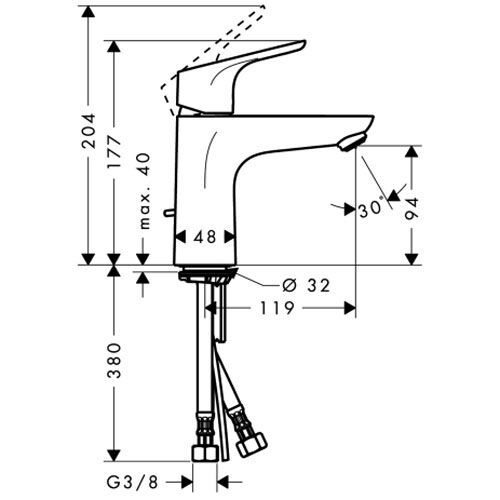 Hansgrohe Focus Waschtischmischer 100, DN15