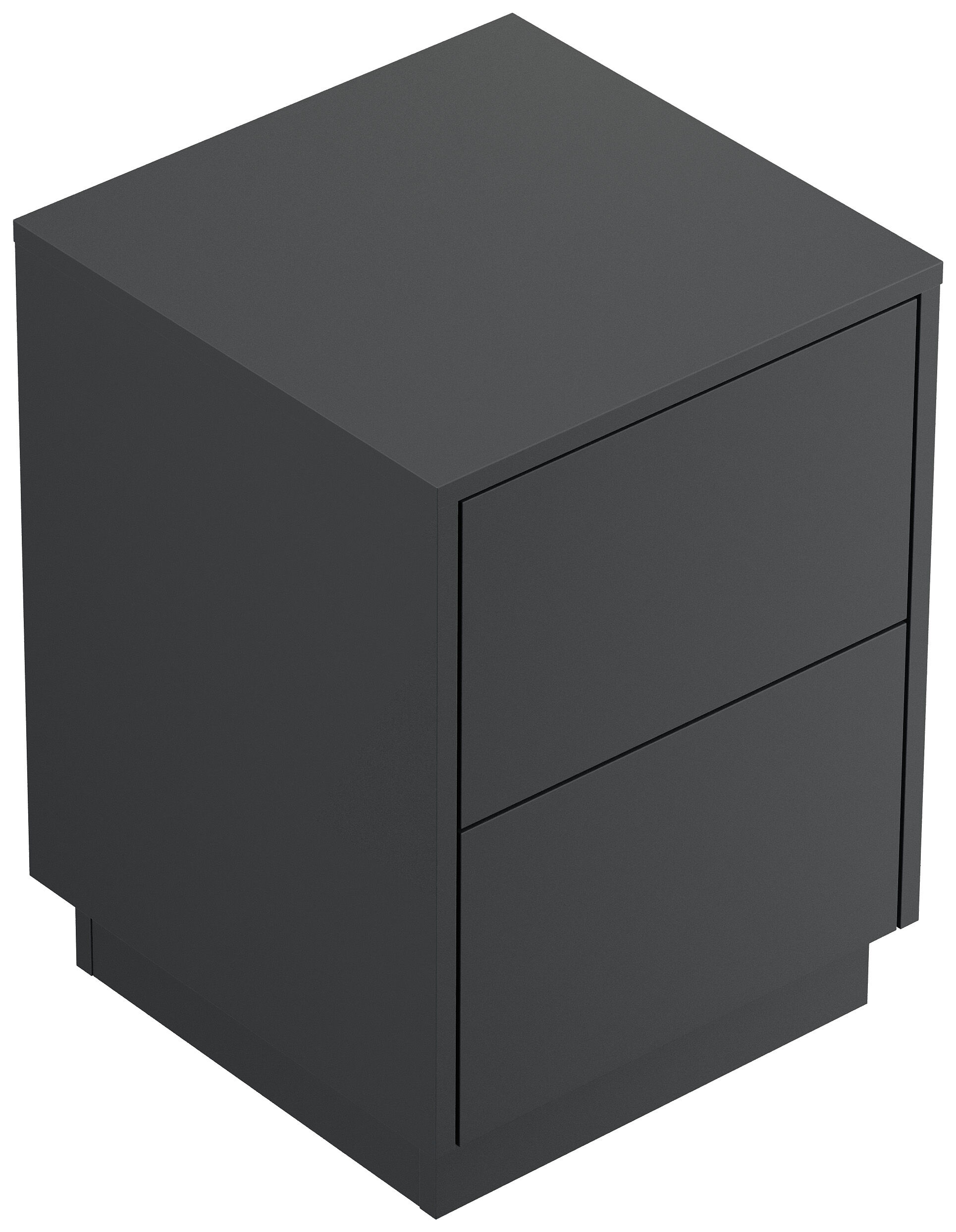Design Nachttisch Concepto S 40cm stehend, 2 Pushauszüge Grafit Eiche