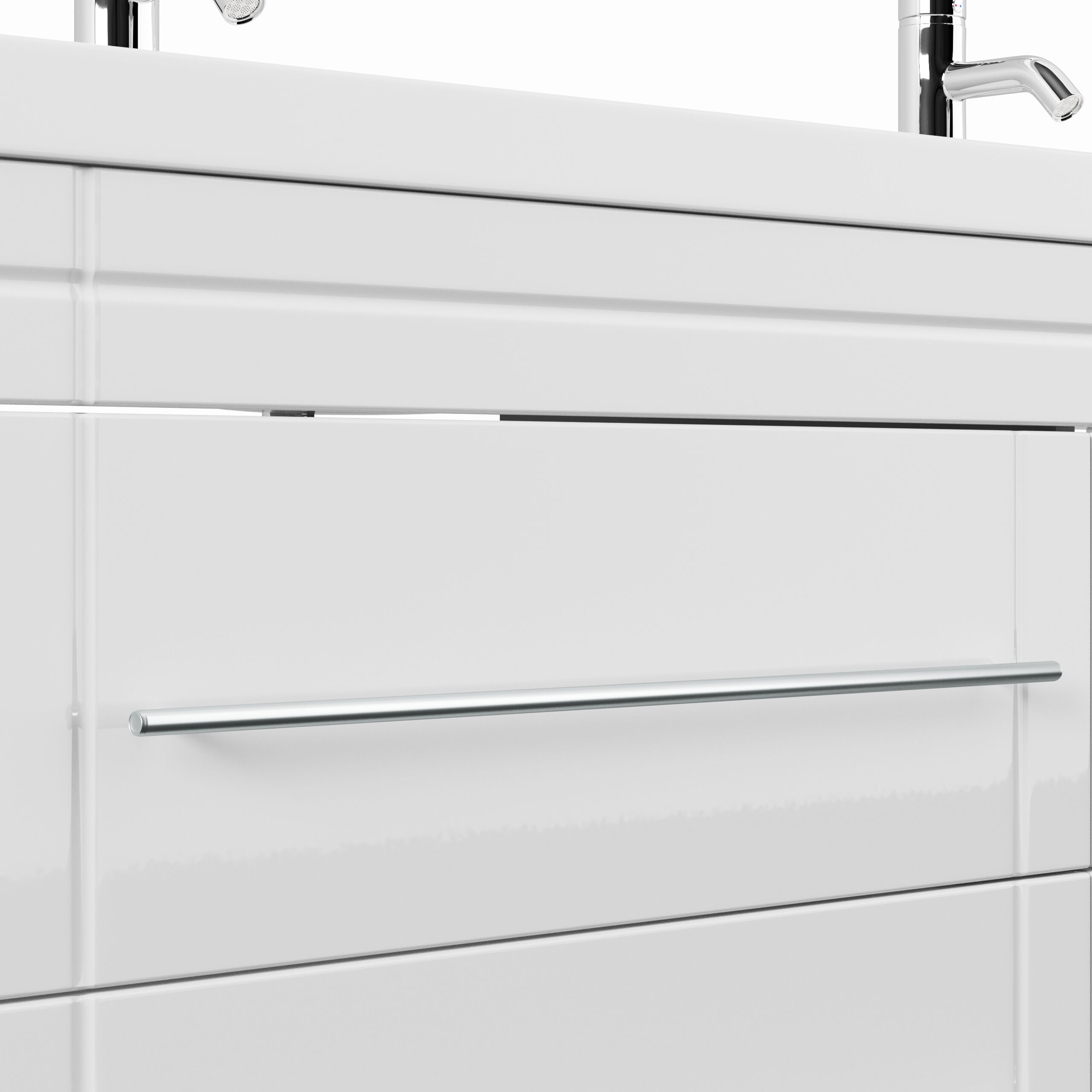 Stand Badmöbel Gallo Modern SoftClose weiss hochglanz